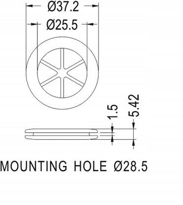 Passage with rubber partition 25.5/28.5mm 10pcs Brand no brand