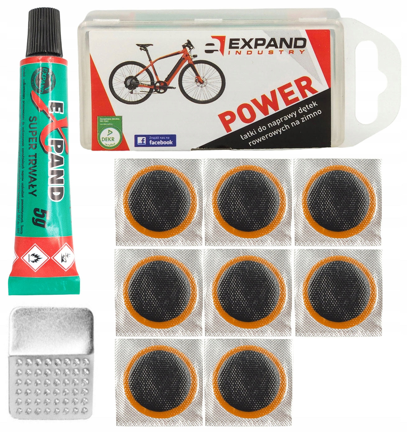 Patch repair kit EXPAND POWER 8pcs + glue
