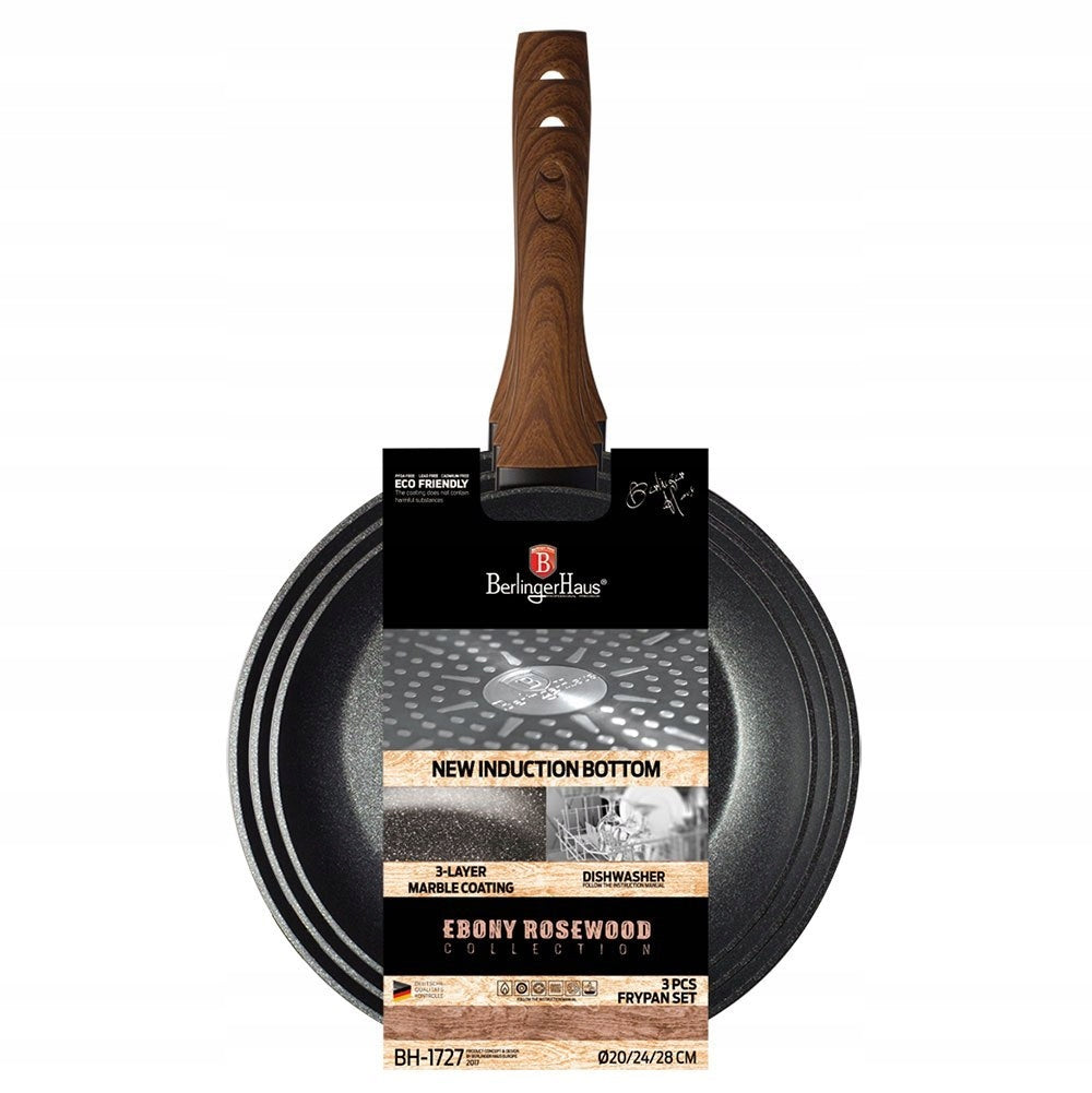 Berlinger Haus Ebony Rosewood Collection keptuvių rinkinys, 3 vnt