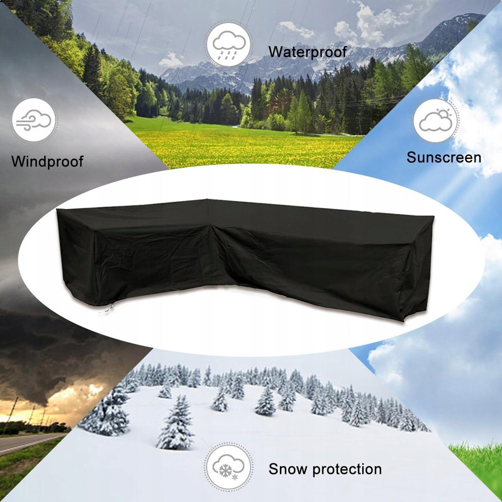 Patio Furniture Couch Cover Garden Corner Sofa Protector Cover 210x270x85cm Color black