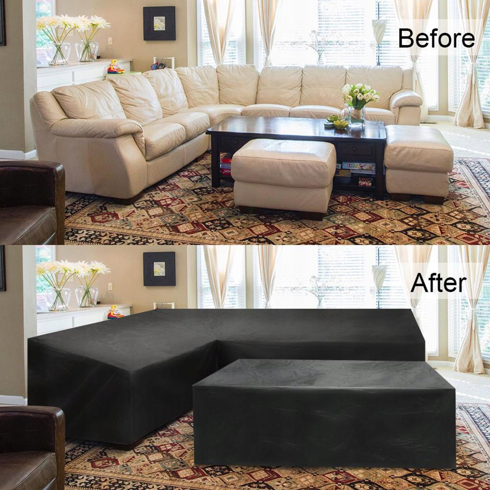 Patio Furniture Couch Cover Garden Corner Sofa Protector Cover 210x270x85cm Length 30 cm