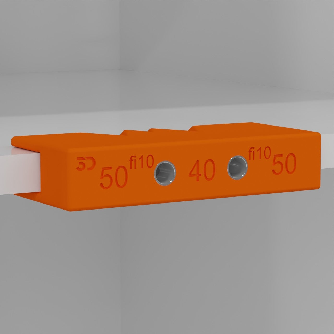 Pattern template for drilling TIPON straight double for boards 18mm fi10mm Manufacturer code 3DEK