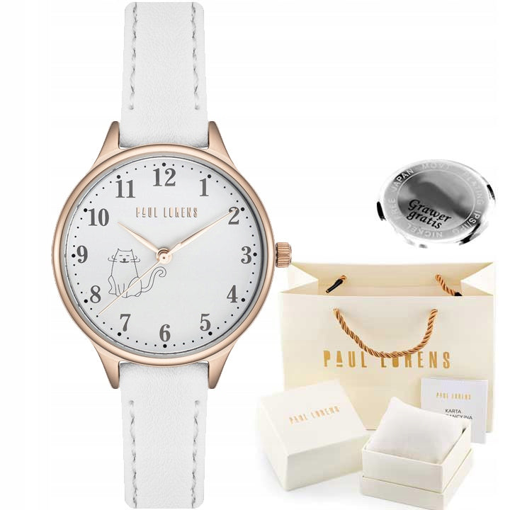 Paul Lorens children's watch - children's day - rose gold, white strap + ENGRAVING