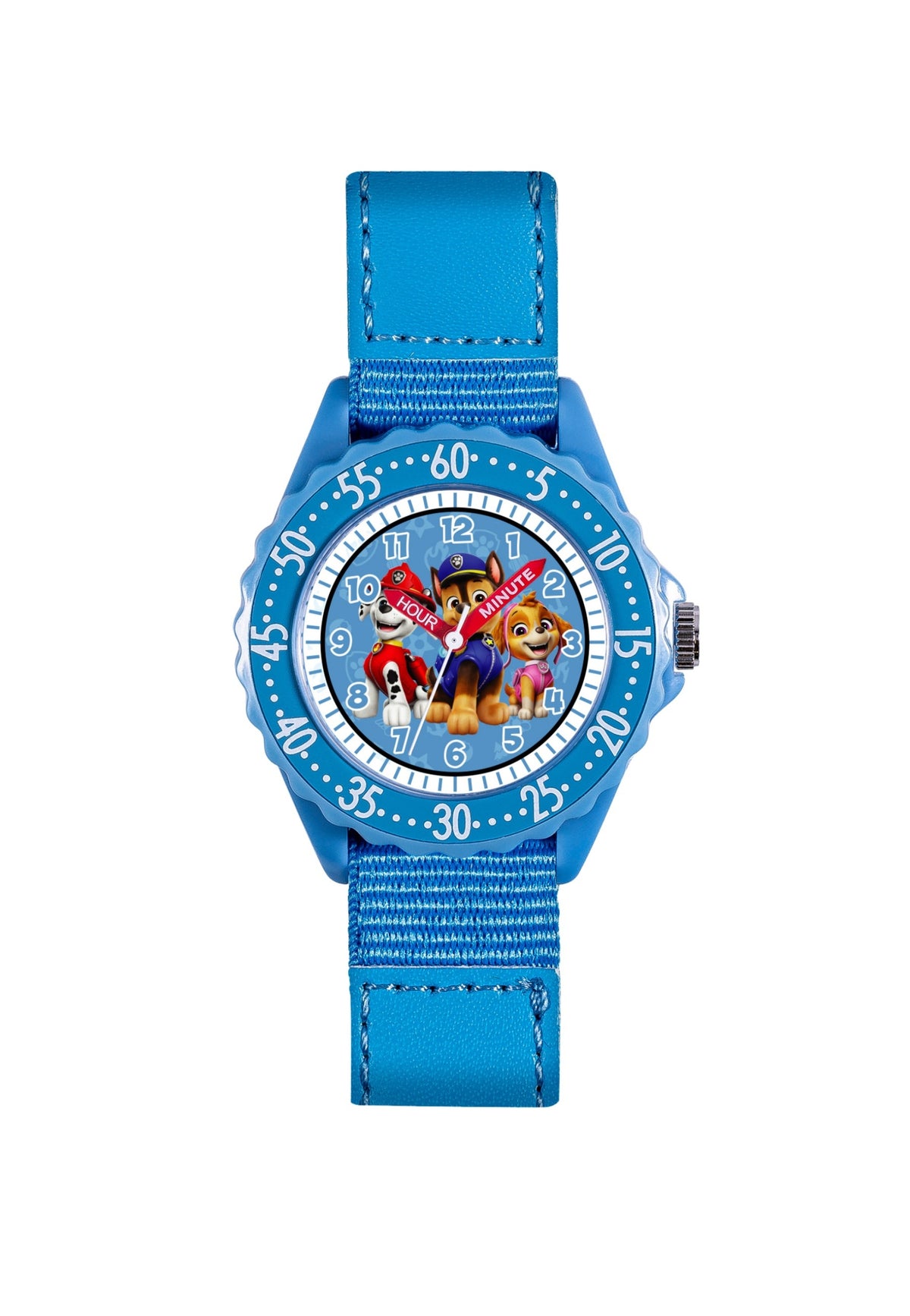 Paw Patrol "Time Teacher" watch with fabric strap, blue, sky