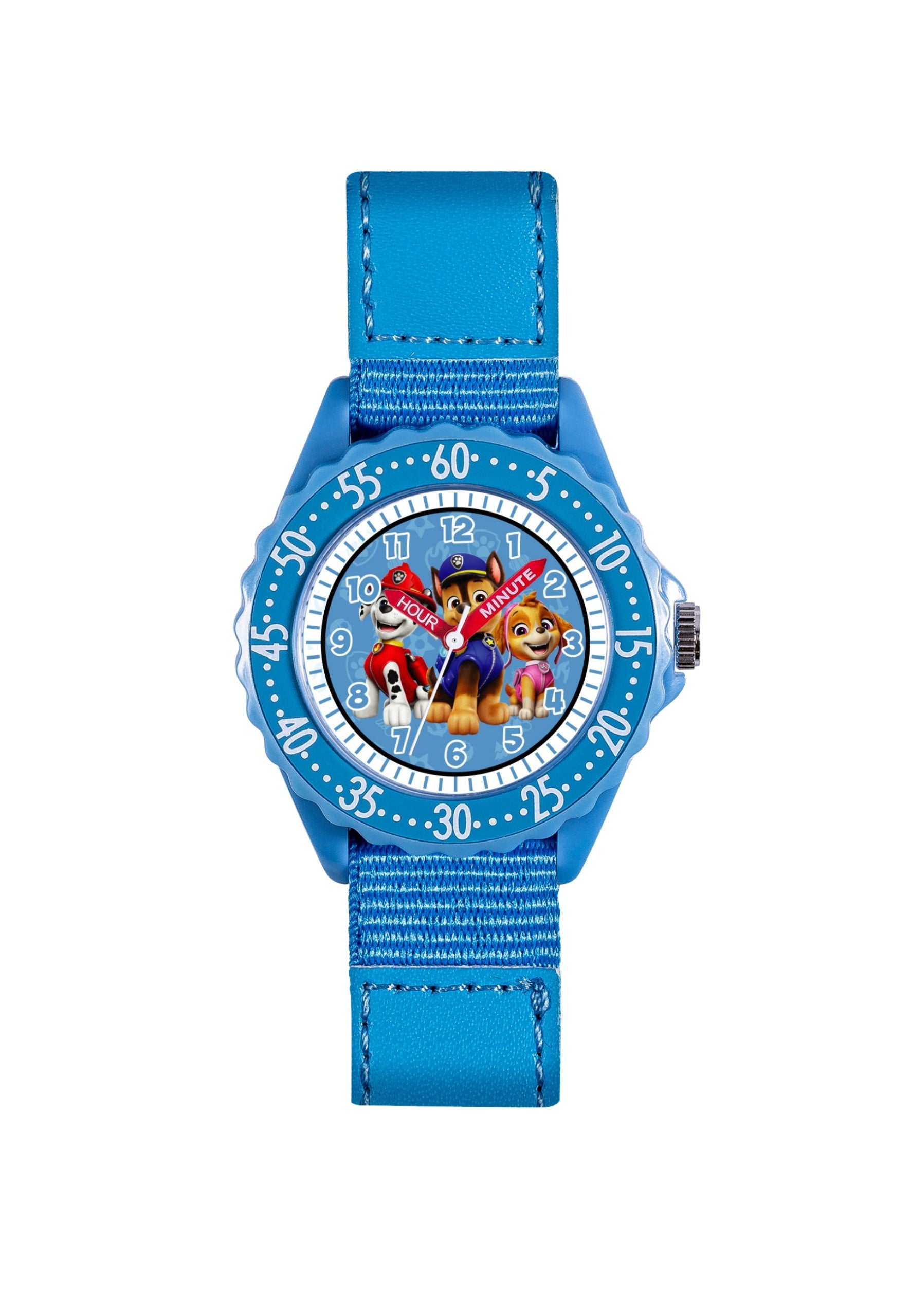 Paw Patrol "Time Teacher" watch with fabric strap, blue, sky