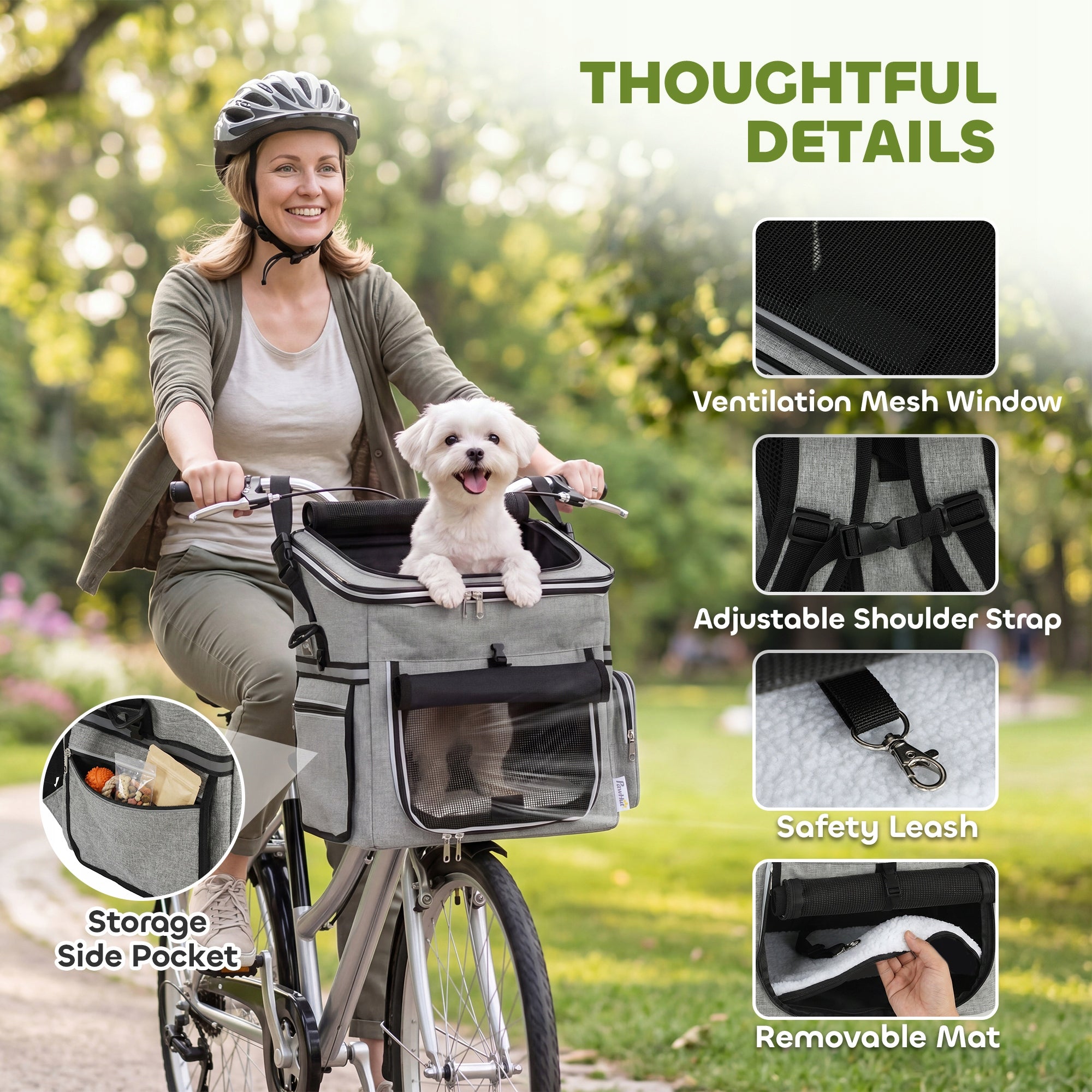 PawHut Dog Bike Basket Front, Portable Breathable Bicycle Basket Trade name Kosz rowerowy PawHut