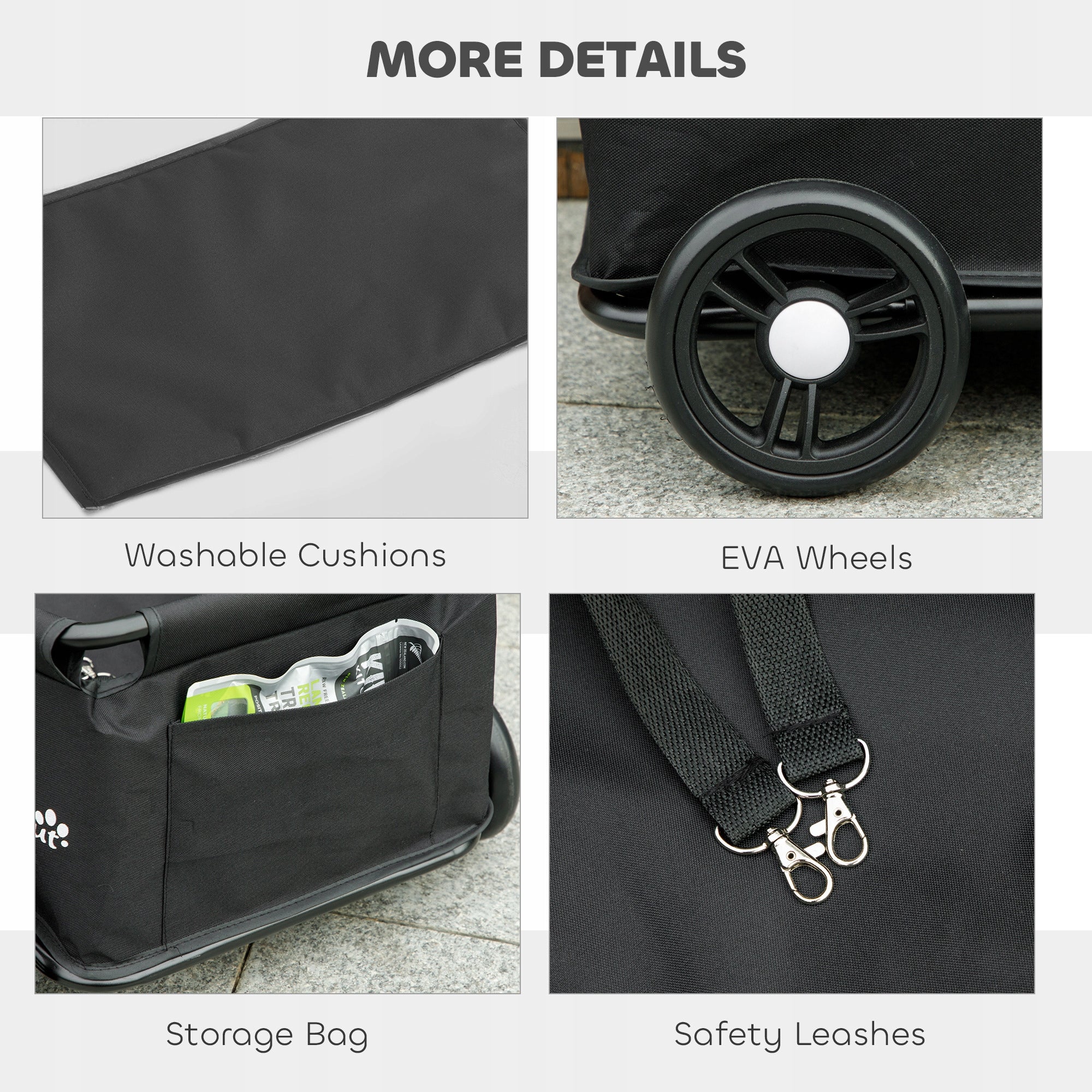 PawHut Dog Stroller, Folding, with Universal Handle, Washable Pillow Product width 45 cm