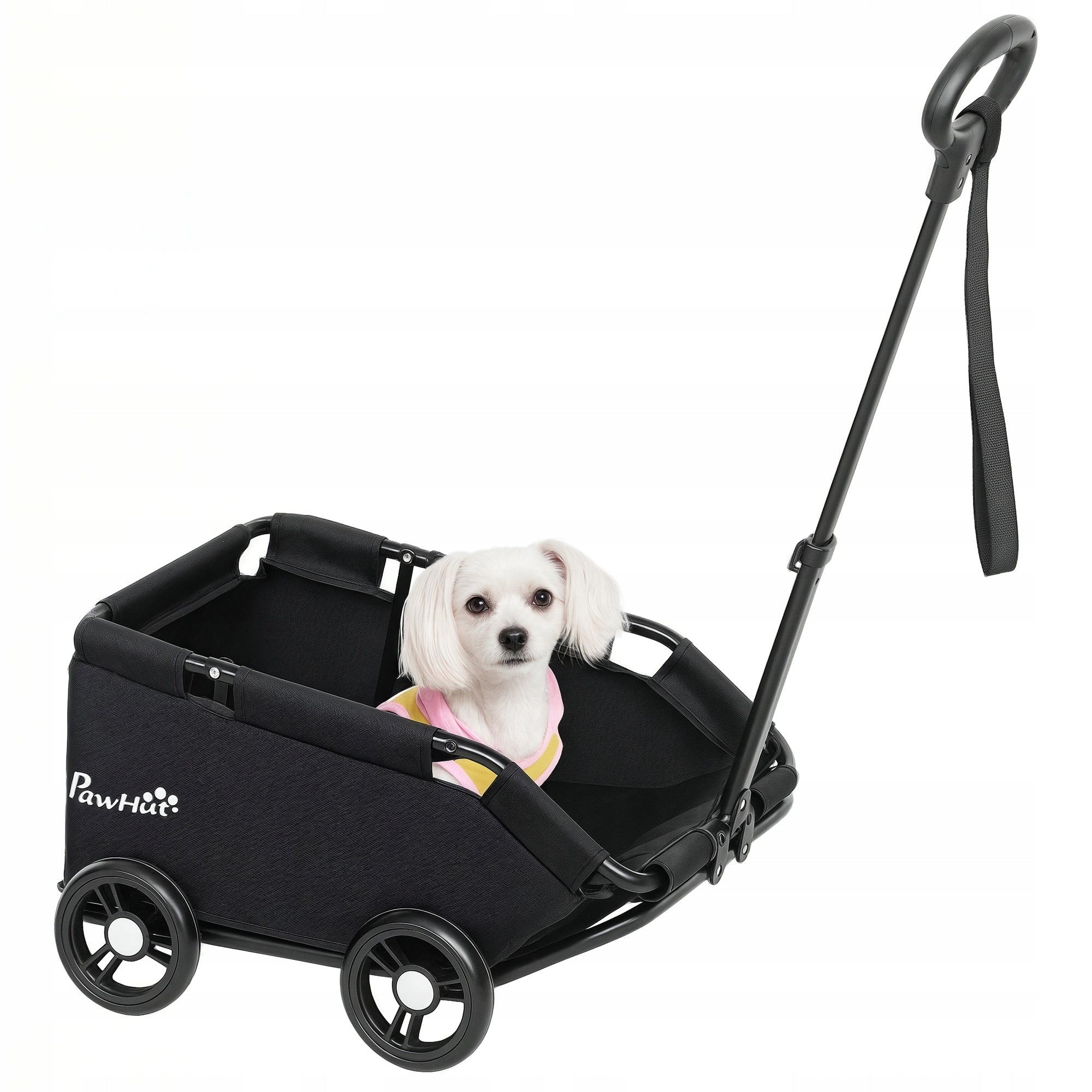PawHut Dog Stroller, Folding, with Universal Handle, Washable Pillow