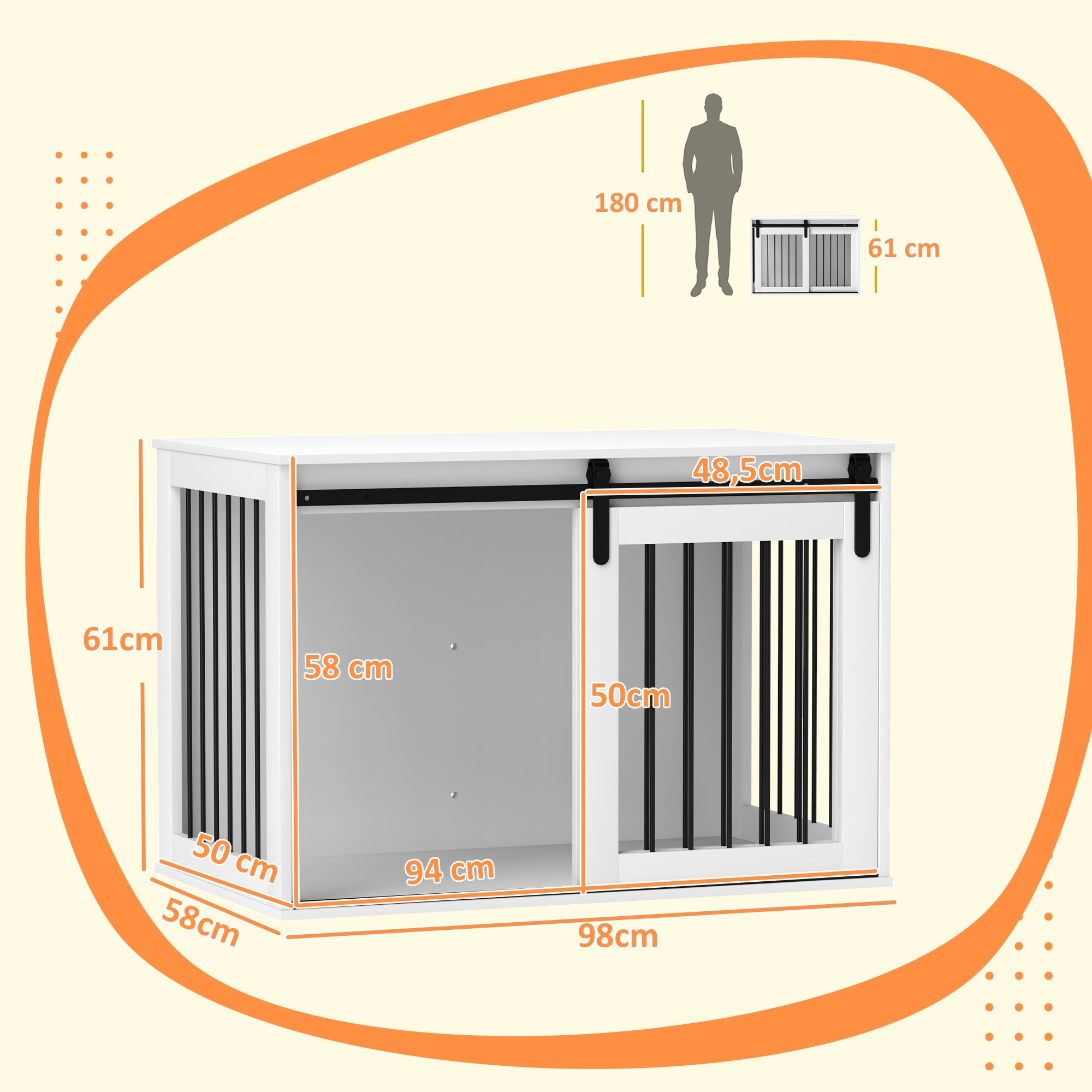 PawHut Dog cage, domestic, with entrance, for dogs up to 30 kg Kind cage
