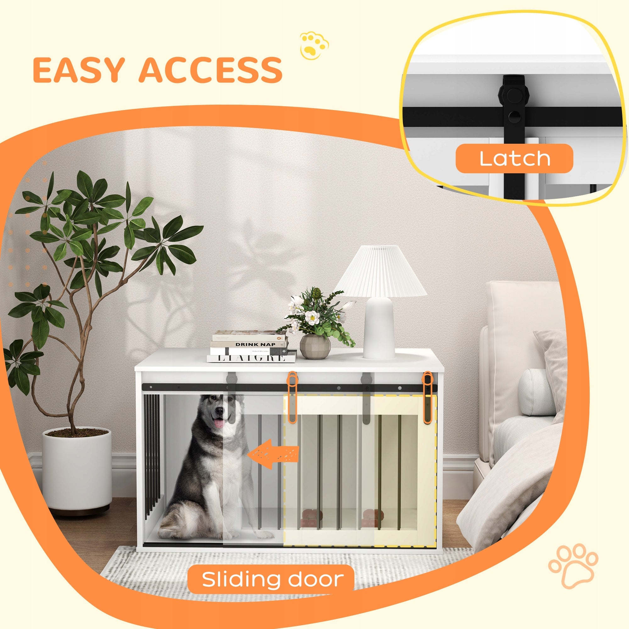 PawHut Dog cage, domestic, with entrance, for dogs up to 30 kg Length 98 cm