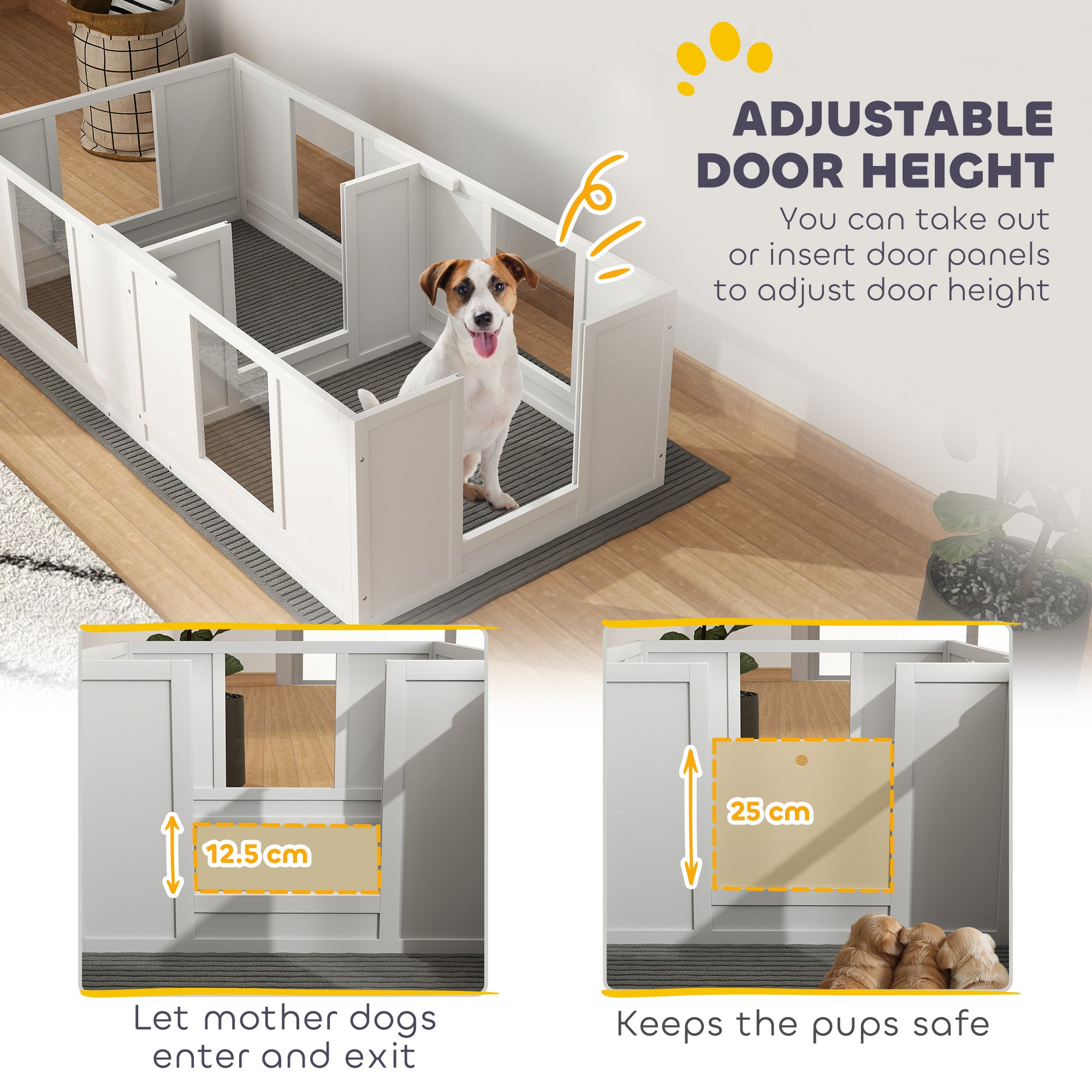 PawHut Dog enclosure with transparent panels, 164 x 80 cm Manufacturer code D06-230V00WT