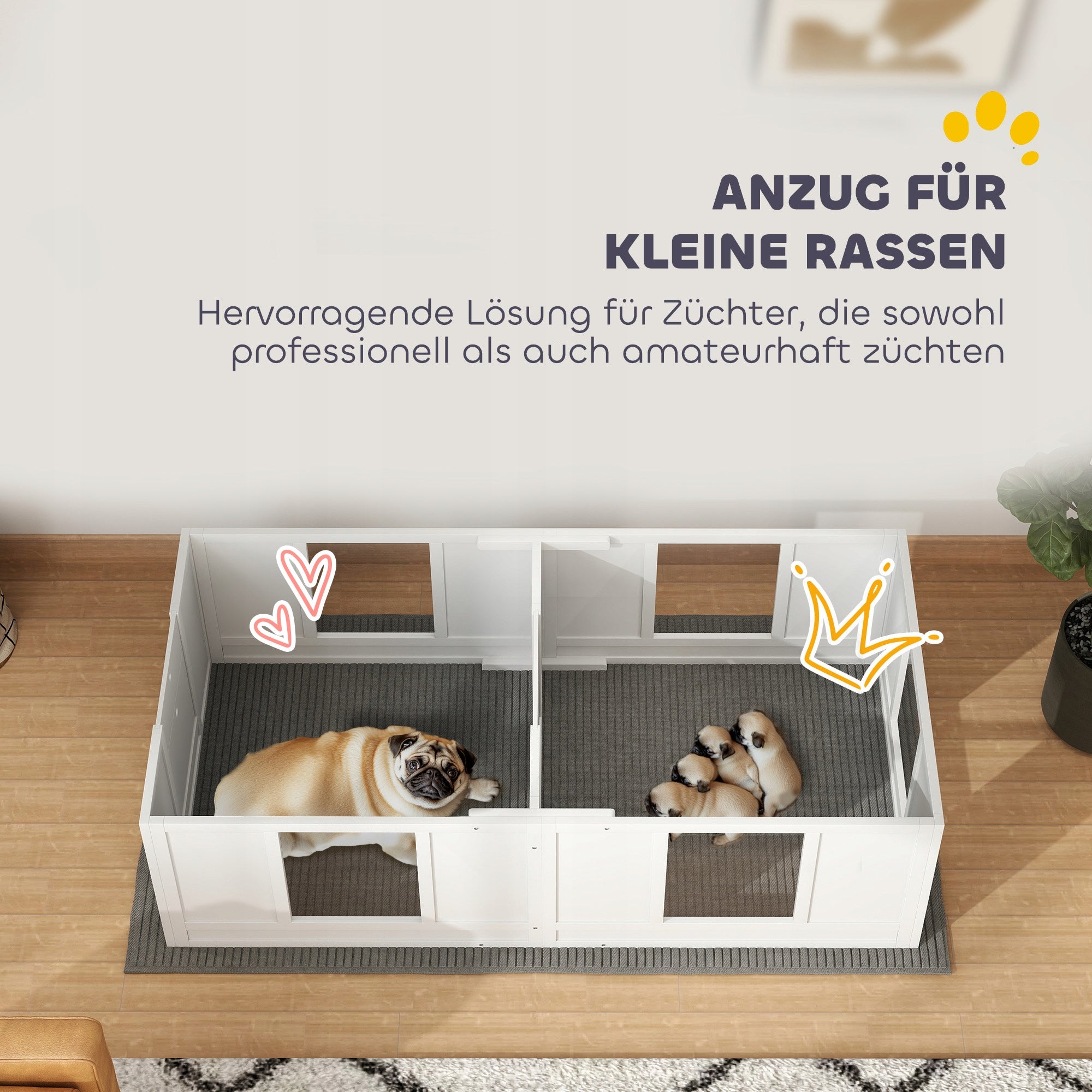 PawHut Dog enclosure with transparent panels, 164 x 80 cm Product width 80 cm