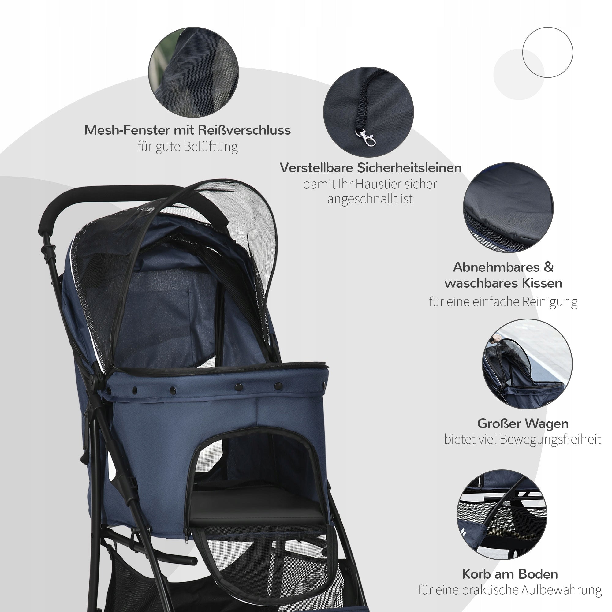 PawHut Dog stroller PawHut, foldable, with pillow, for cats Maximum animal weight 10 kg