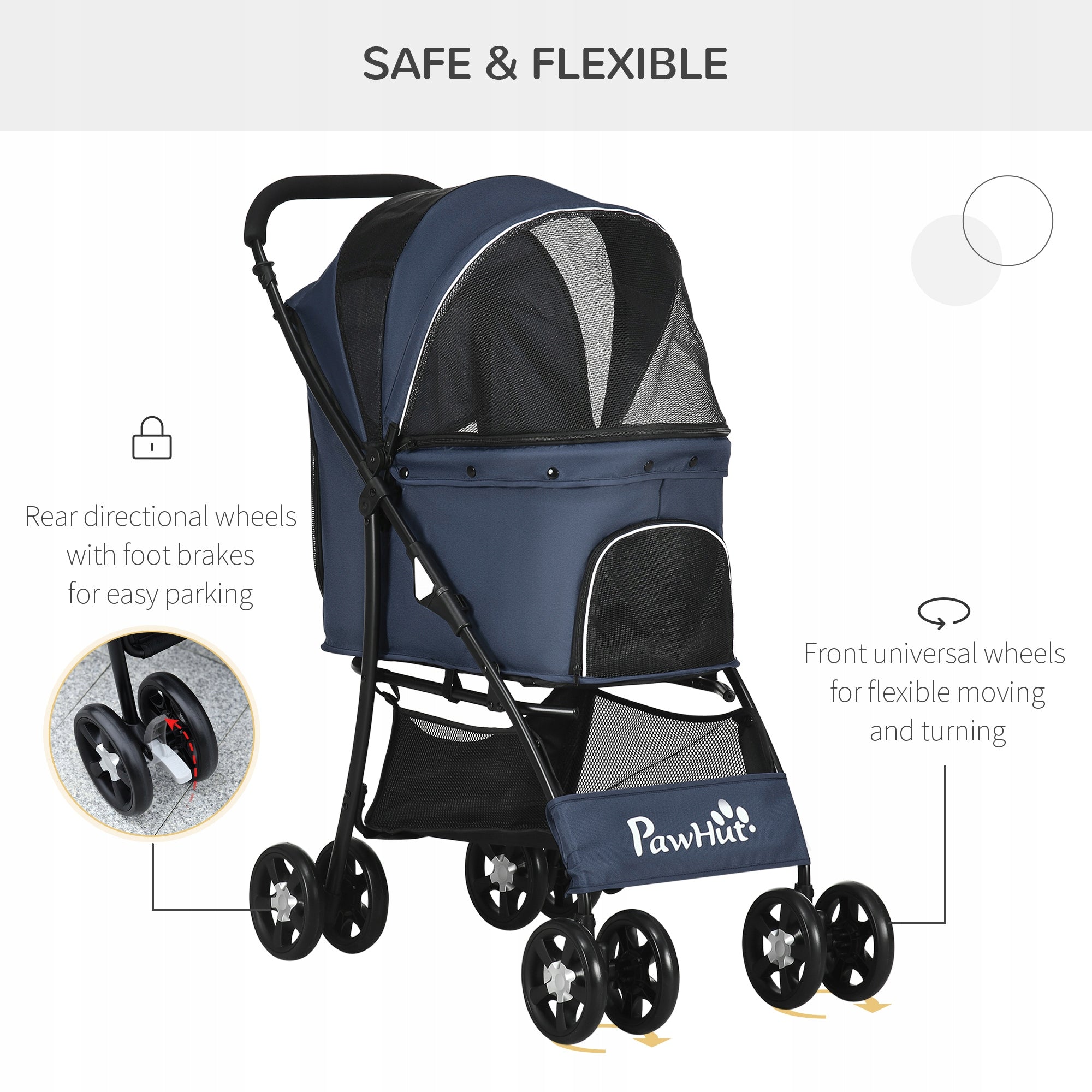 PawHut Dog stroller PawHut, foldable, with pillow, for cats Size S/M
