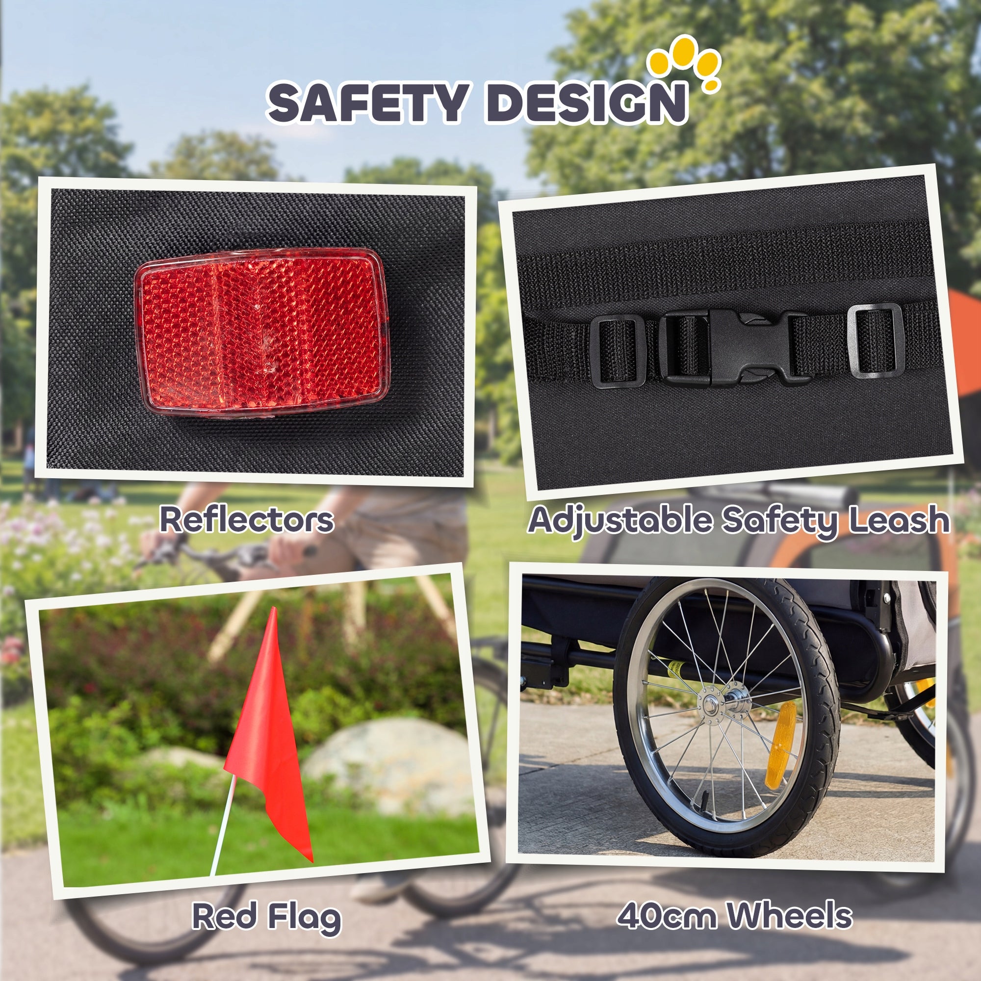 PawHut Folding bicycle trailer for dogs with reflectors 2 doors Manufacturer code D00-234V00OG