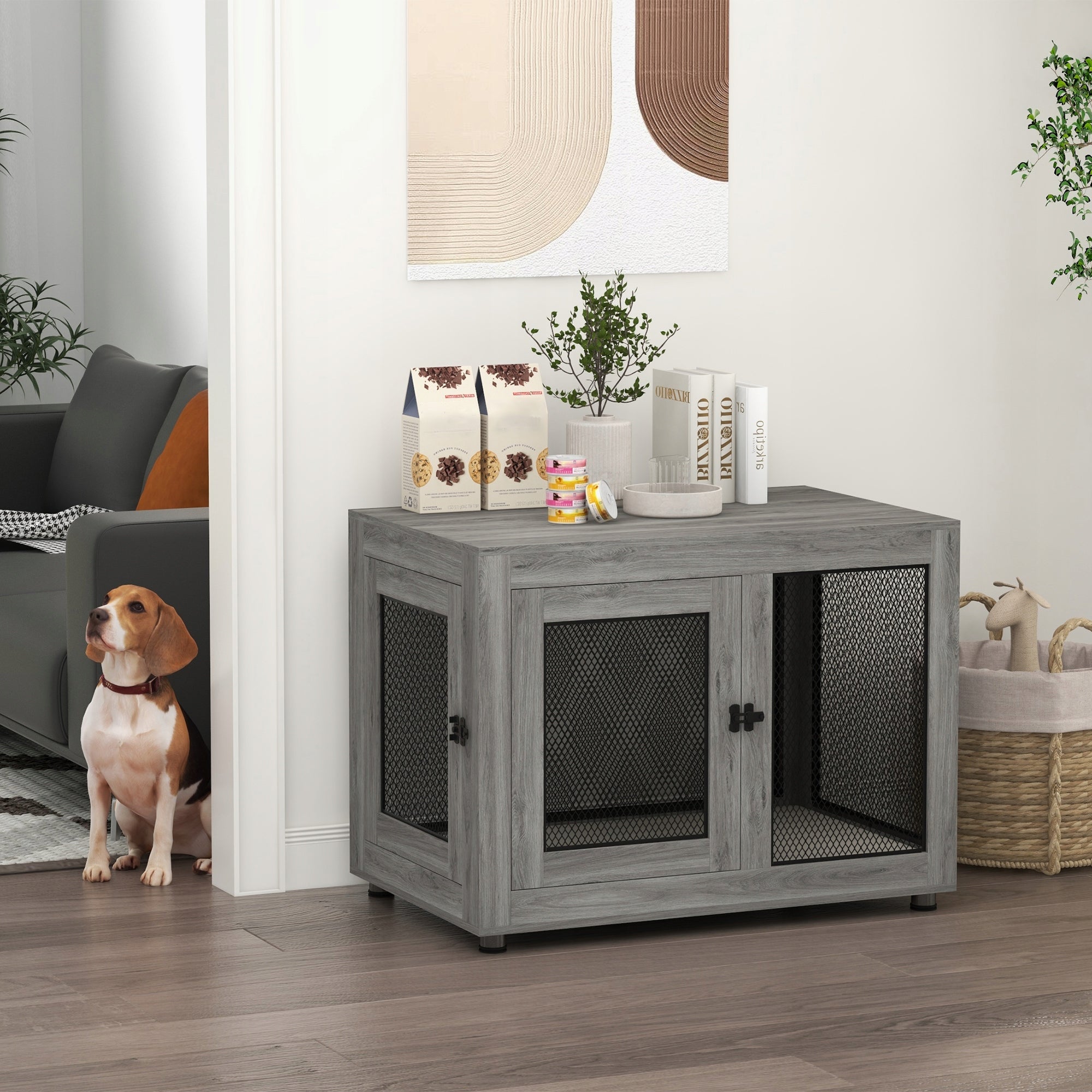 PawHut Kennel Cage for Dog Lockable for Home Side Table 94x60x71,5cm Manufacturer code PawHut