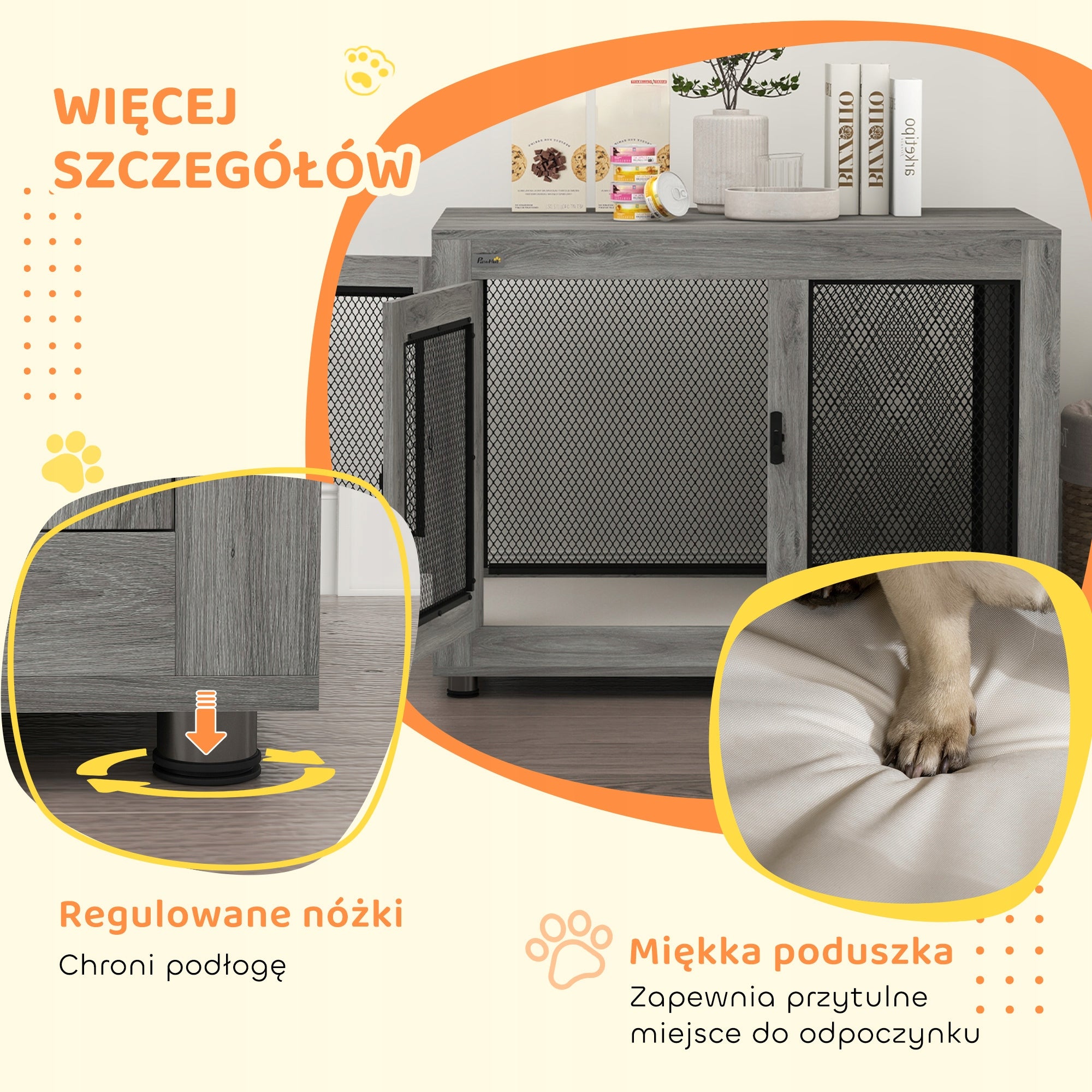 PawHut Kennel Cage for Dog Lockable for Home Side Table 94x60x71,5cm Product width 94 cm