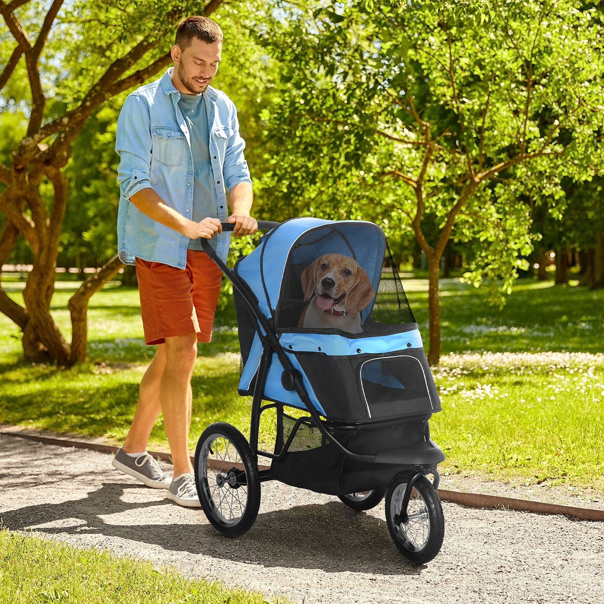 PawHut Stroller Jogger Folding Function for Small and Medium Dogs up to 20 kg Manufacturer code D00-164V00BU