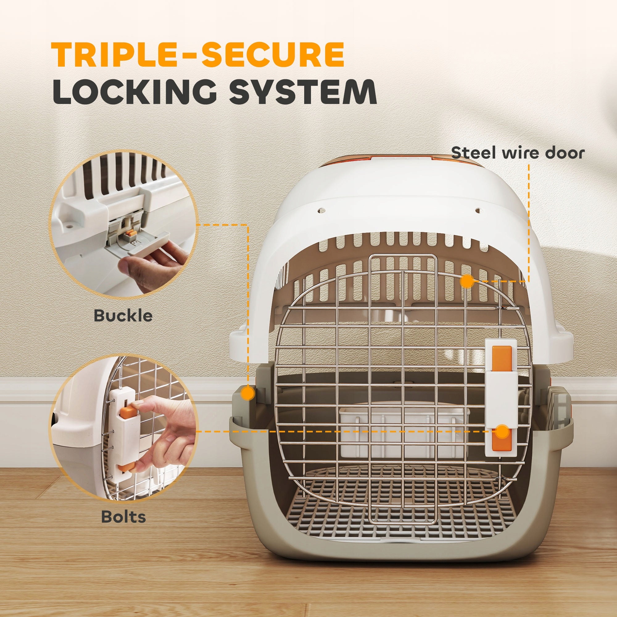 PawHut Transporter for small dogs up to 4 kg with roof hole and bowl Manufacturer code D00-229V00LG