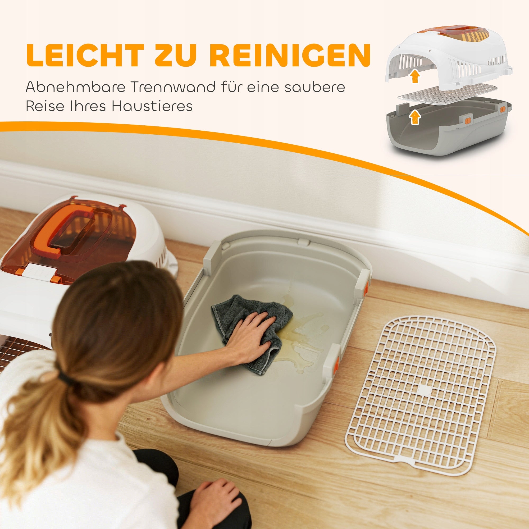 PawHut Transporter for small dogs up to 4 kg with roof hole and bowl Trade name PawHut