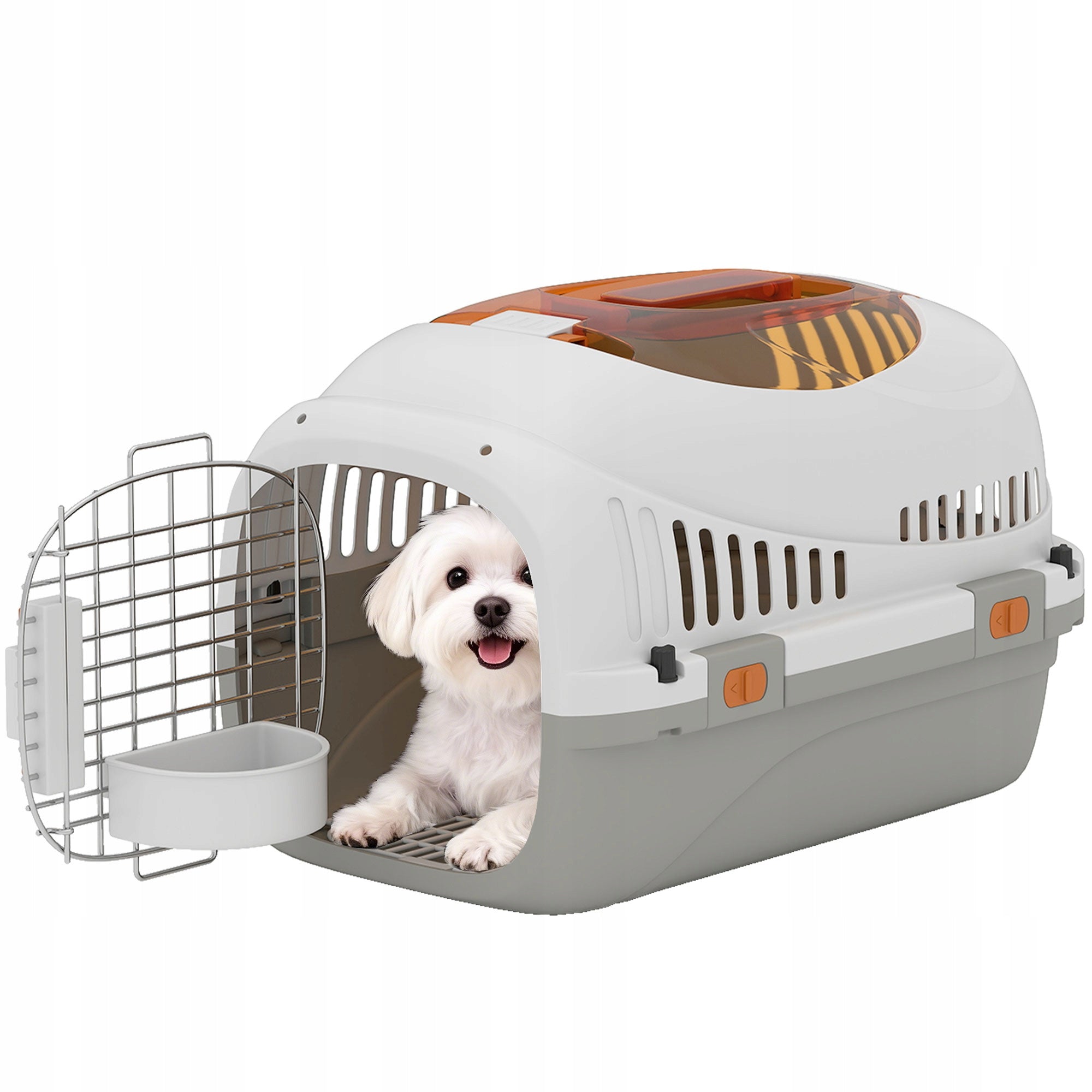PawHut Transporter for small dogs up to 4 kg with roof hole and bowl