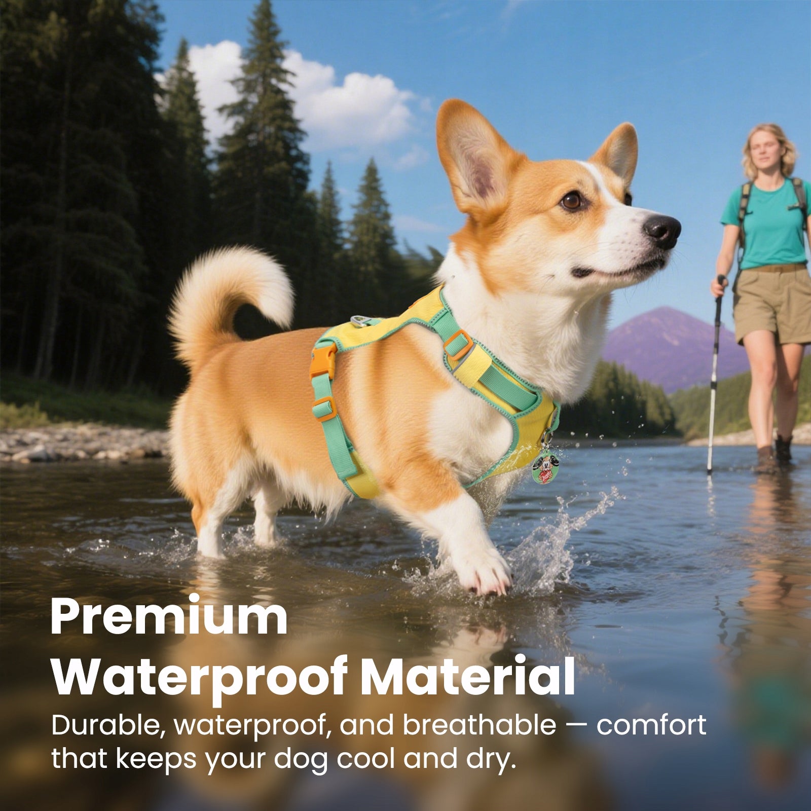 PawView PRESSURE-FREE DOG HARNESS ADJUSTABLE LIGHTWEIGHT with QR ID XS Kind walking harness