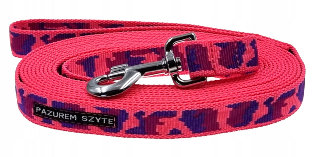 Pazurem Szyte leash training cord 25mm 2,5cm 15m camo pink strong pp