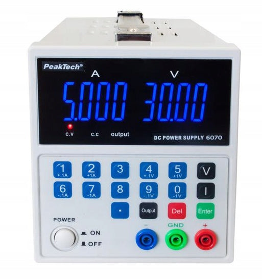 Skaitmeninis laboratorinis maitinimo šaltinis su USB PeakTech® P 6070