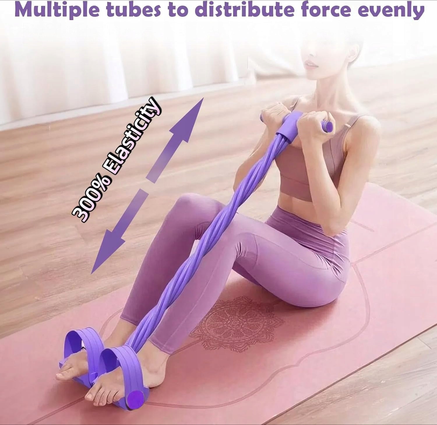 Pedal Resistance Band with Handle 6 Tubes Upgrade Heavy-Duty TPE Tubes Manufacturer code 762647231246