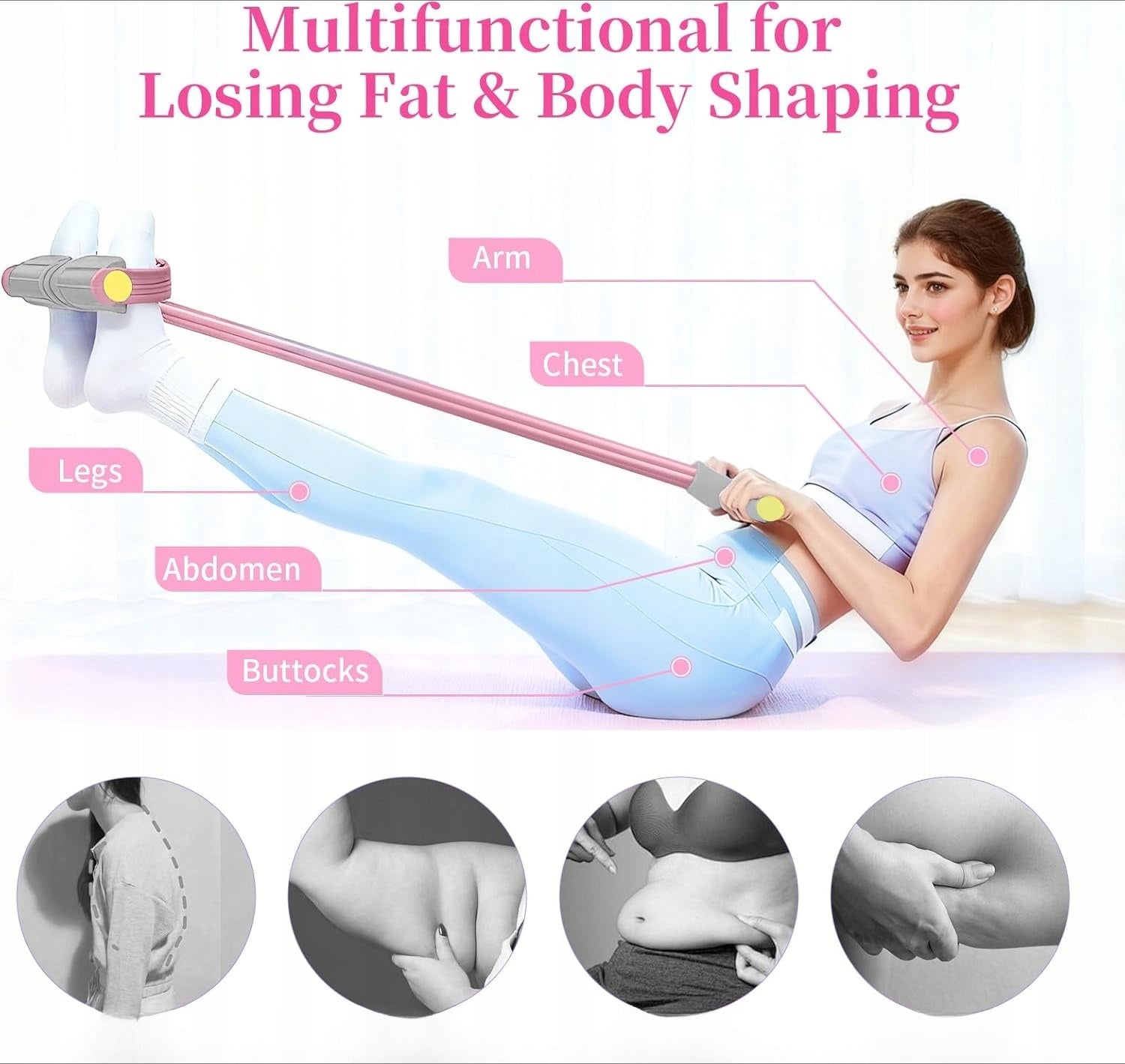 Pedal Resistance Bands with Handles, Durable 6-Tubes Multifunction Pedal Manufacturer code 762647231161