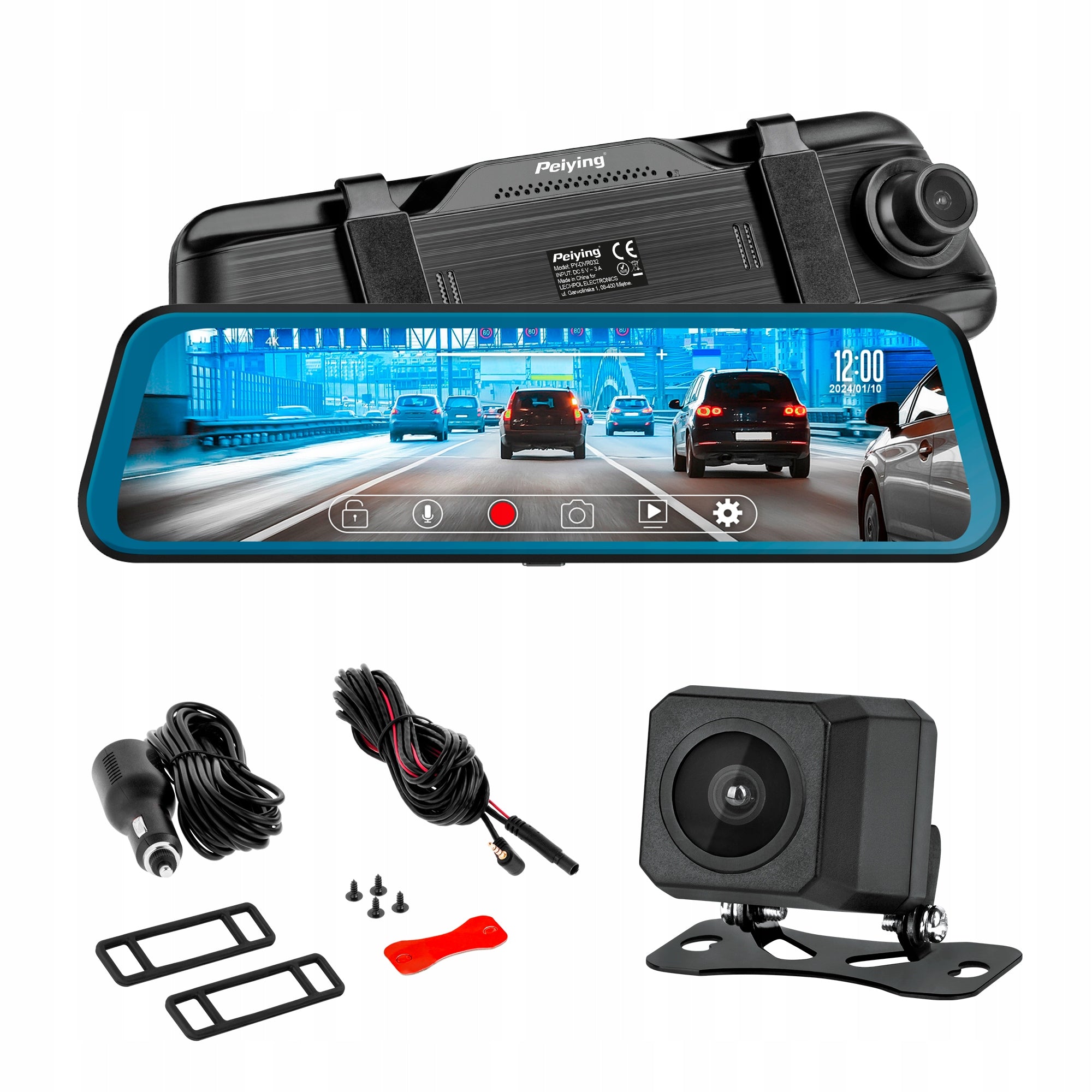 Peiying Basic car mirror with DVR and reversing camera L200 4K