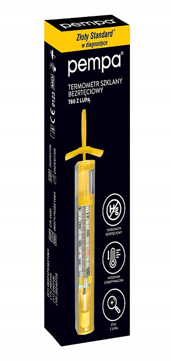Pempa Mercury-free glass thermometer with magnifying glass T80 1 piece