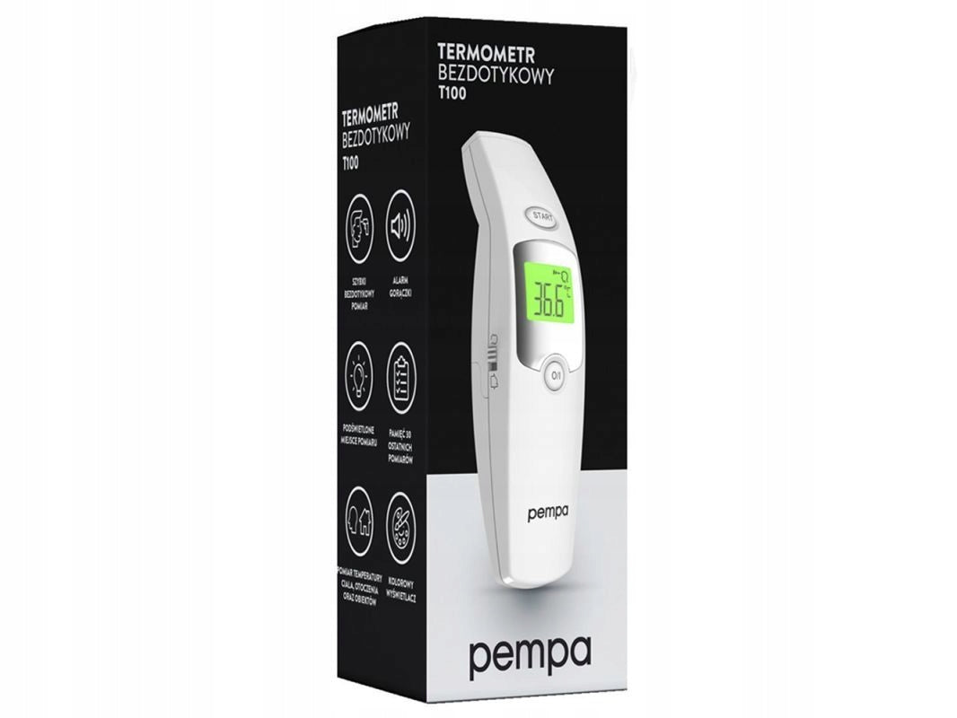 Pempa T100 non-contact thermometer Batteries included no