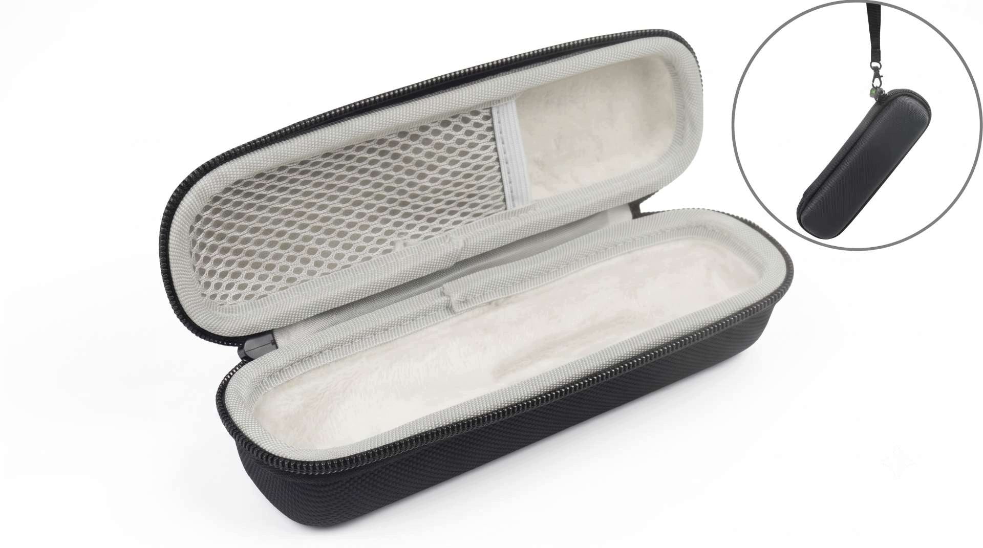 Pen cover for insulin hard case for 2 pens up to 16cm black for ZIPPER