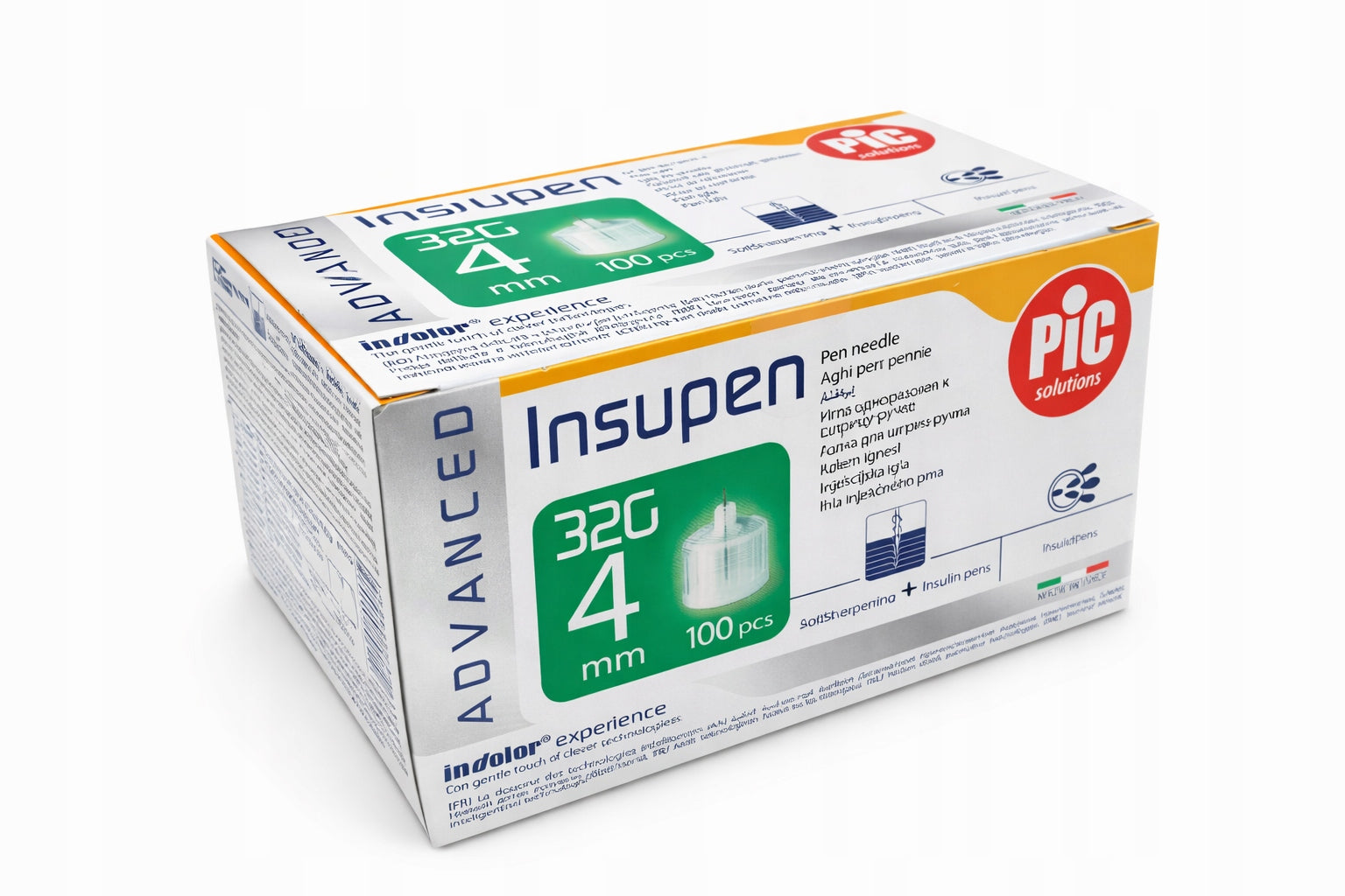 Pen needles INSUPEN 32G (0,23mm) x 4mm, 100pcs