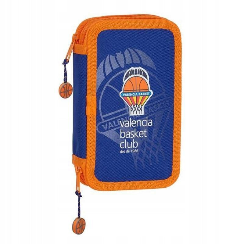 Pencil Case Double Valencia Basket M854 Blue Orange 12.5 x 19.5 x