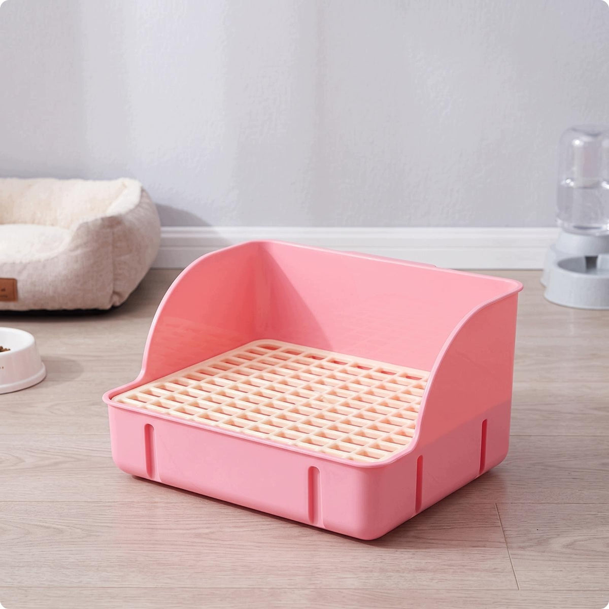 Perforated Rabbit Litter Tray with Grid Sturdy Rabbit Plastic Bottom Gri B