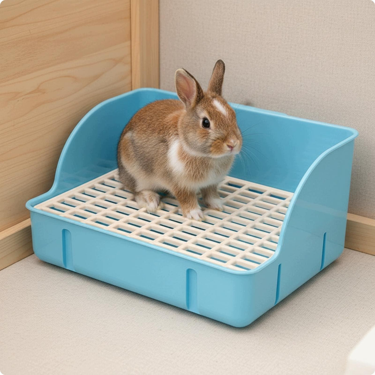 Perforated Rabbit Litter Tray with Grid Sturdy Rabbit Plastic Bottom Gri a