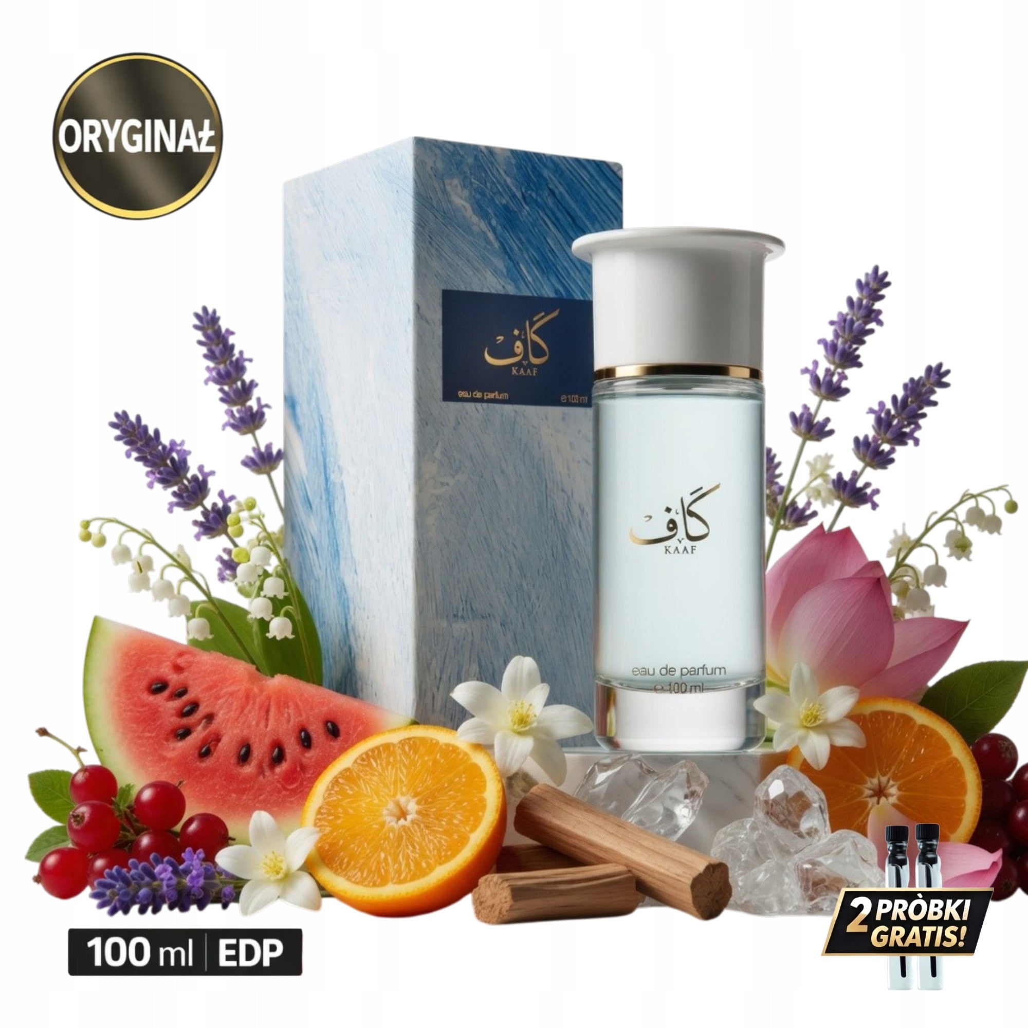 Perfume Ahmed Al Maghribi Kaaf EDP 100ml + 2 Samples FREEBIE
