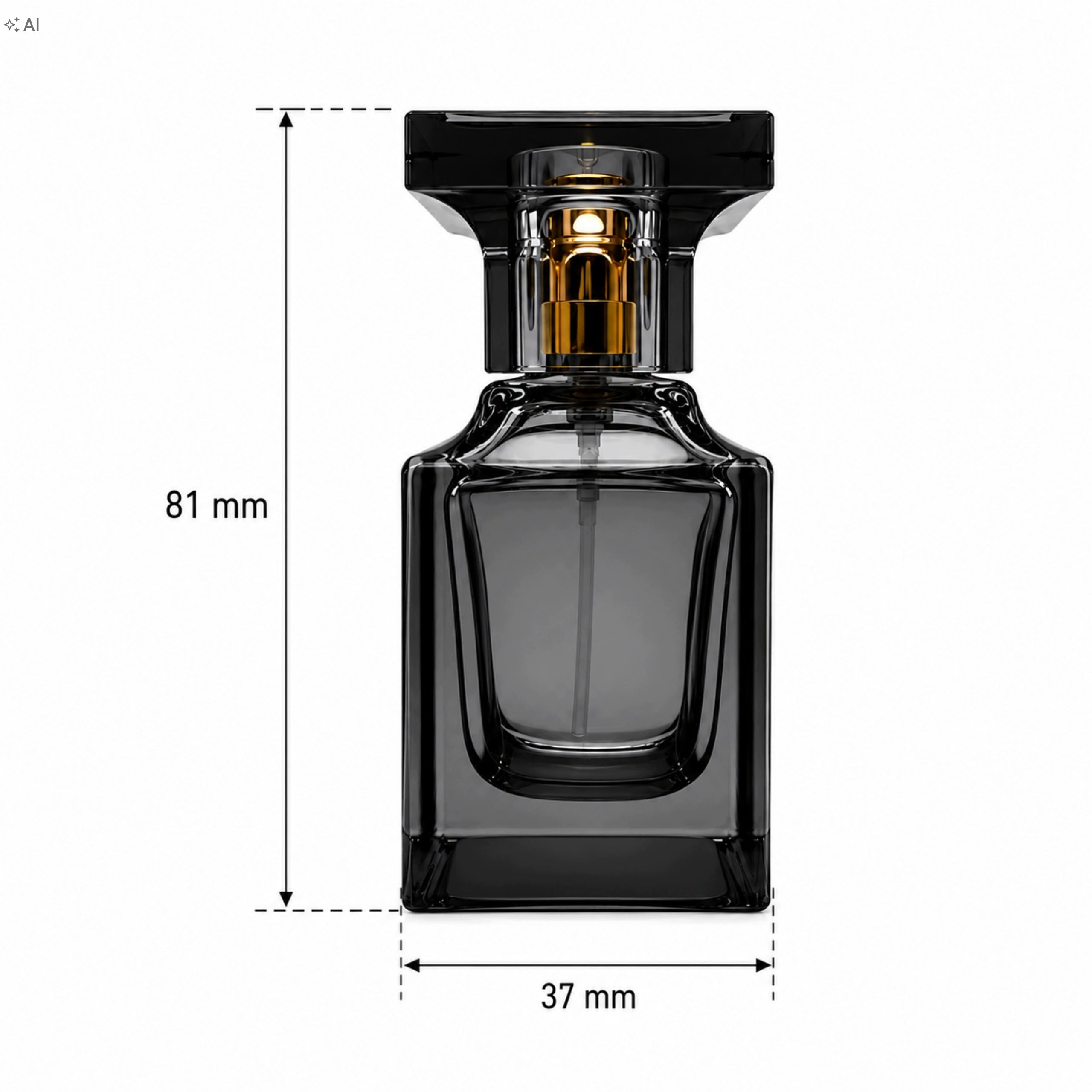 Perfume Bottle with Atomizer Crimped Flacon Forts Black 30ml Packaging status original