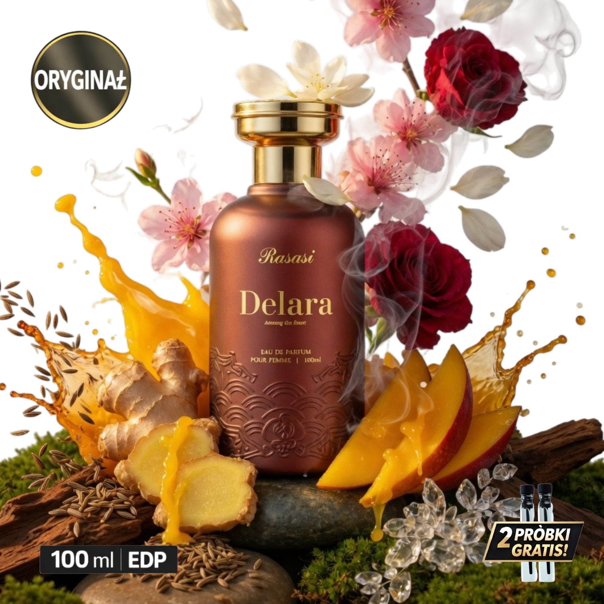 Perfume Rasasi Delara EDP 100ml + 2 Samples FREEBIE