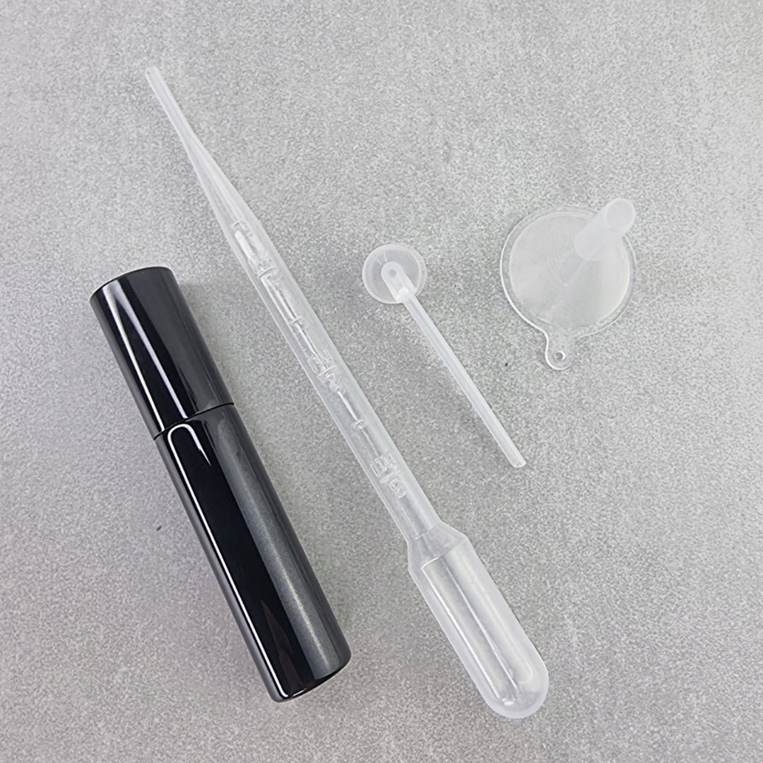 Perfume Set Atomizer 10ml Black Shinny Funnel Pipette Pump Sprayer Brand Deni Carte