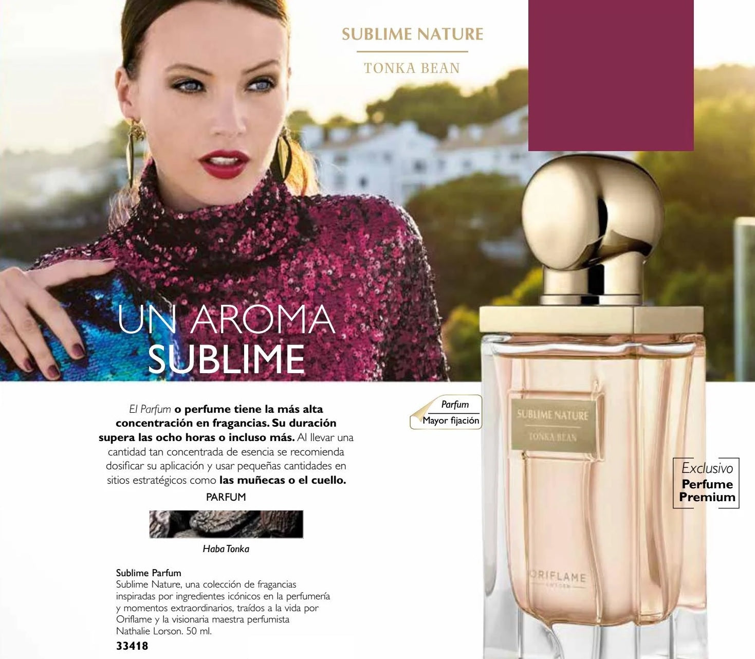 Perfume Sublime Nature Tonka Bean Oriflame Manufacturer code 33418
