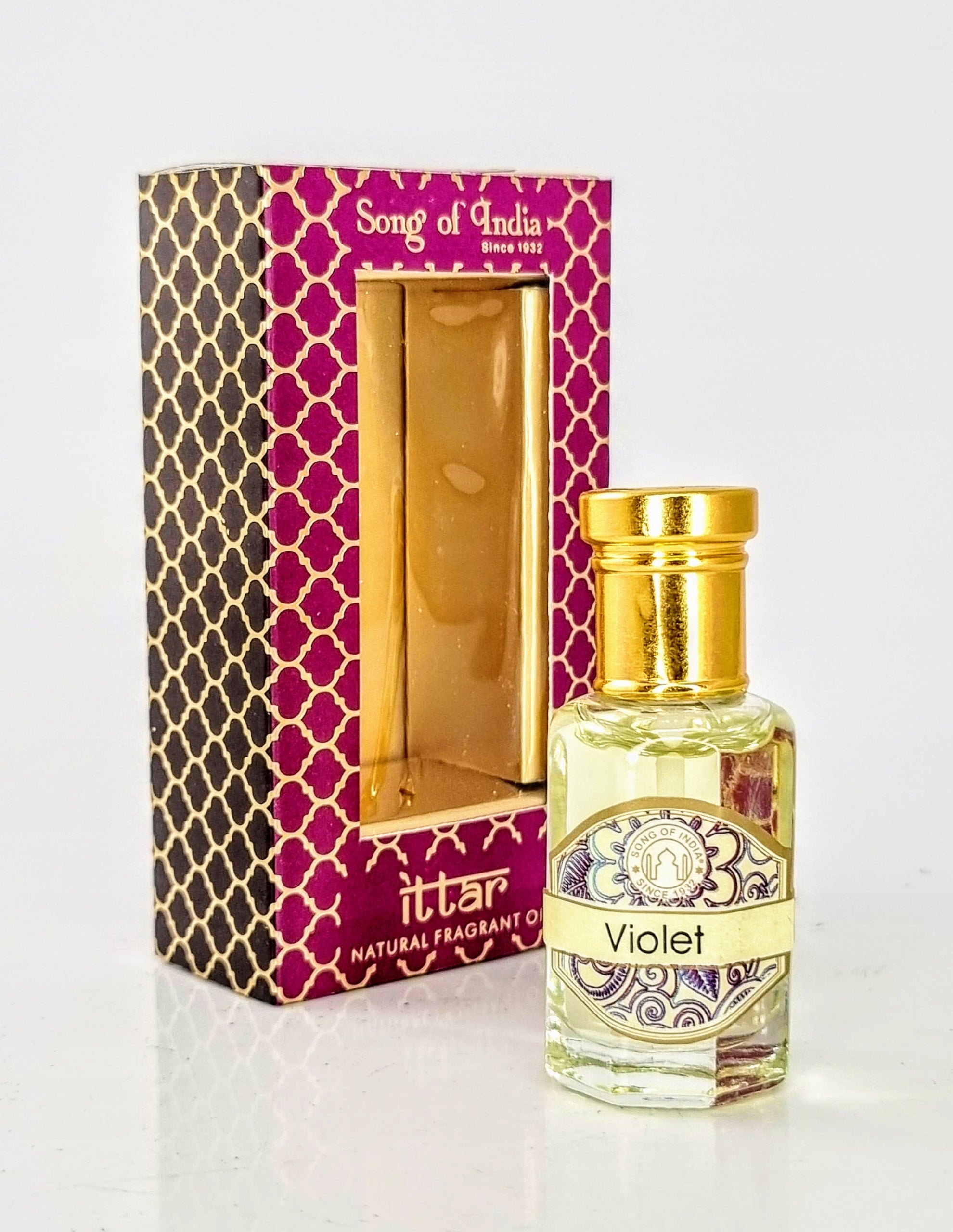 Perfumed Oil Roll On Violet Non-Alcoholic LUXURIOUS VEDA SONG INDIA Packaging status original