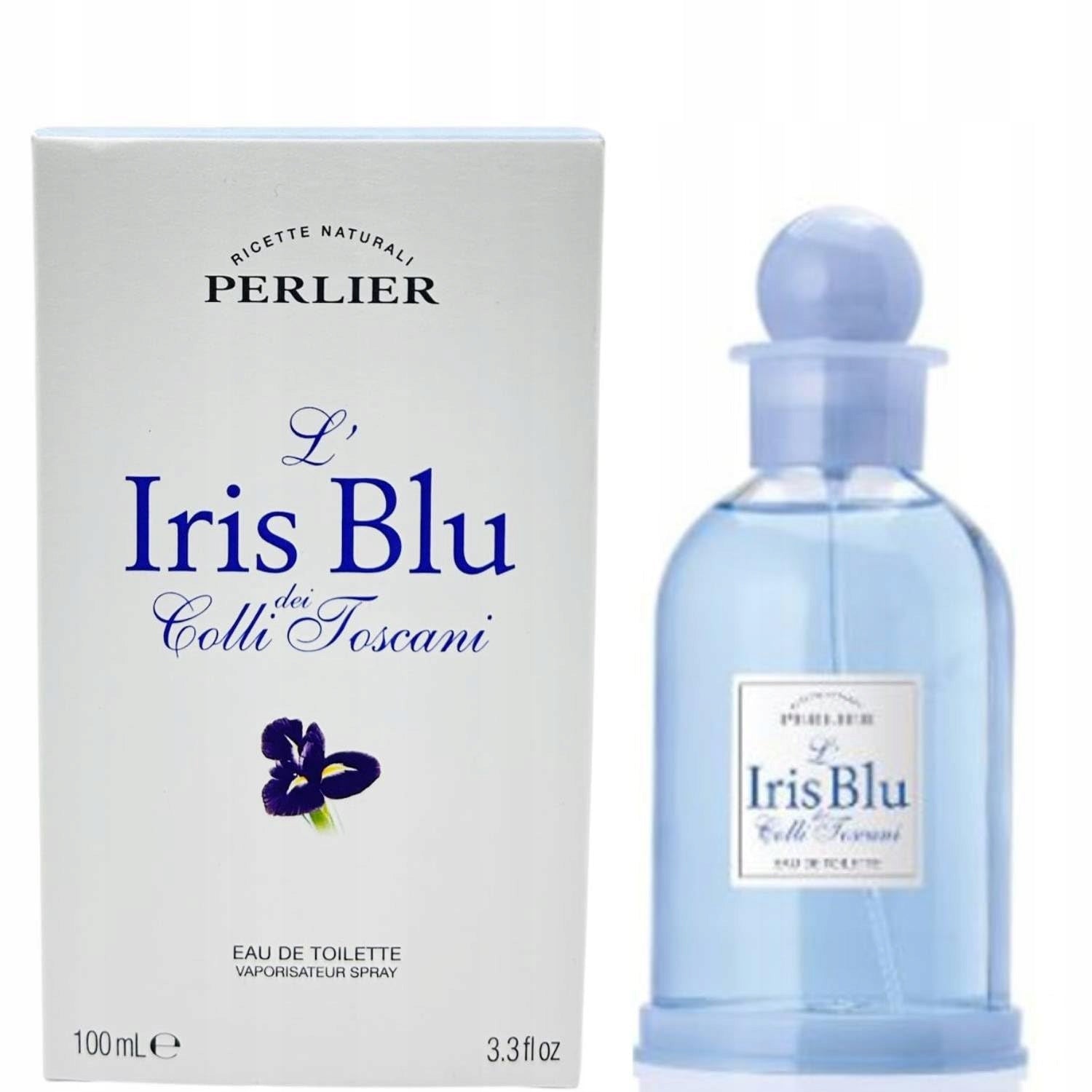 Perlier eau de toilette Iris Blu 100 ml, floral fragrance with iris