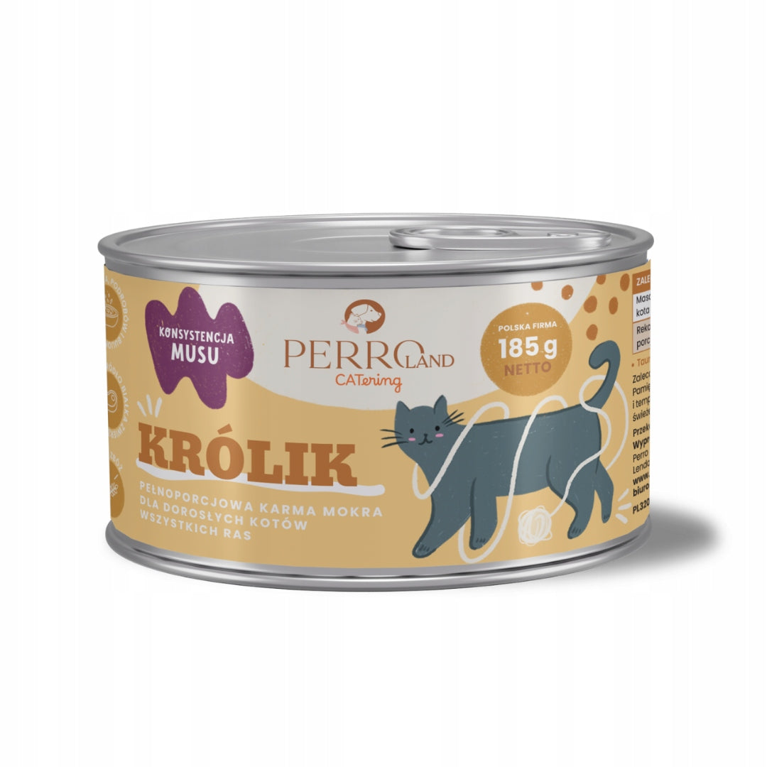 Perro CATERING wet cat food Rabbit mousse 185g