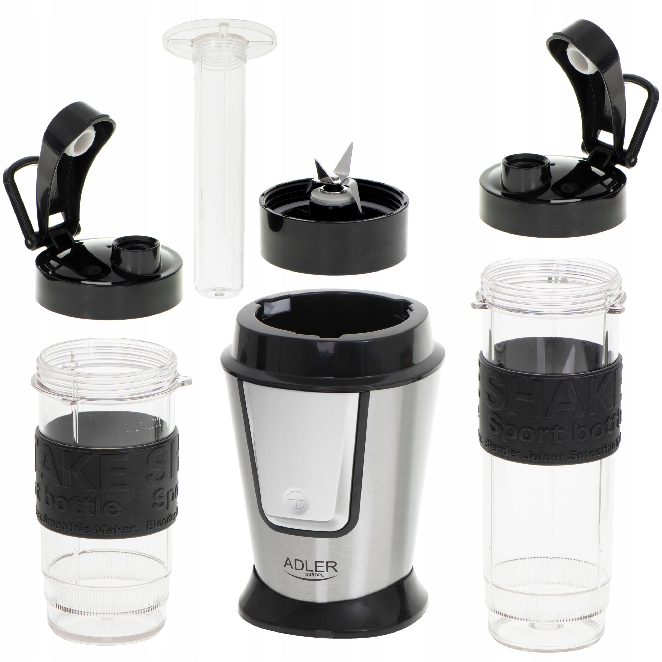 Personal Chalice Blender For Smoothie Cocktails 2 Bottles COOLING CARTRIDGE Brand ADLER