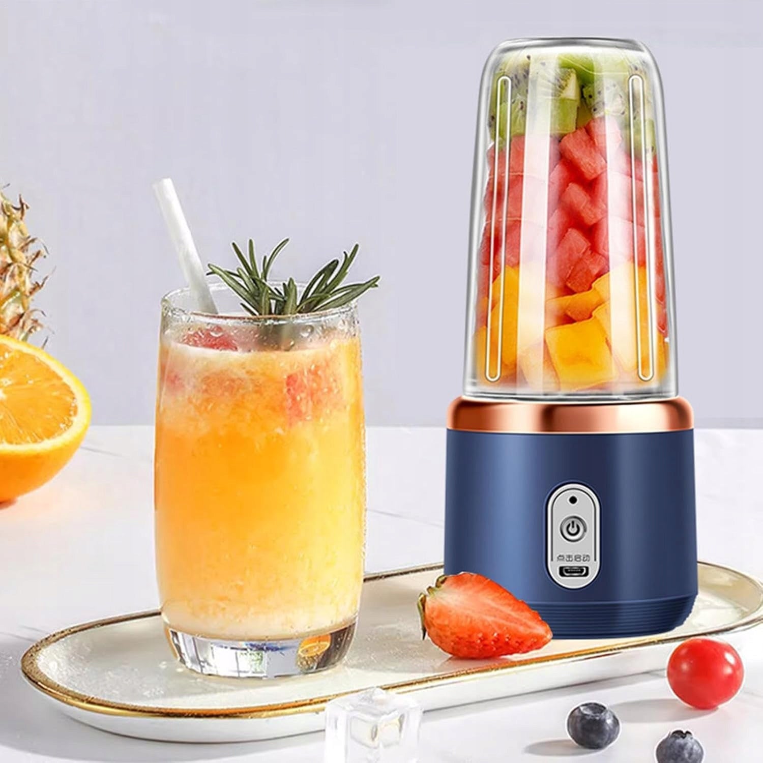 Personal Juicer - Portable Mixer with Charging Capability Dominant color white