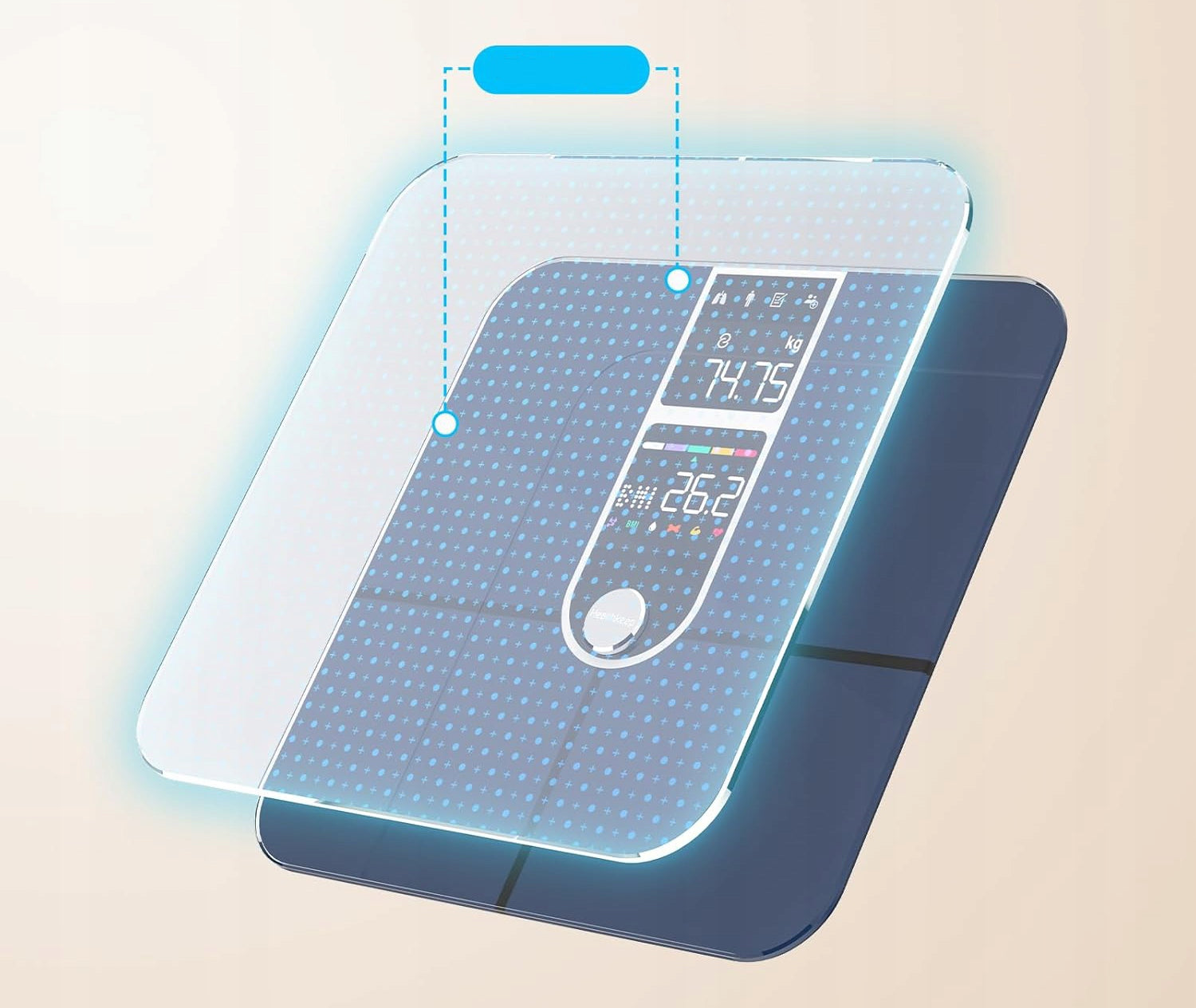 Personal scale Bluetooth Healthkeep FI2019LB-I ITO 180 kg with application Manufacturer code B0D2HGR6B9