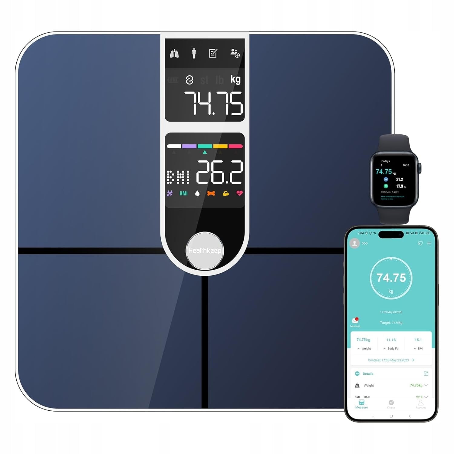 Personal scale Bluetooth Healthkeep FI2019LB-I ITO 180 kg with application